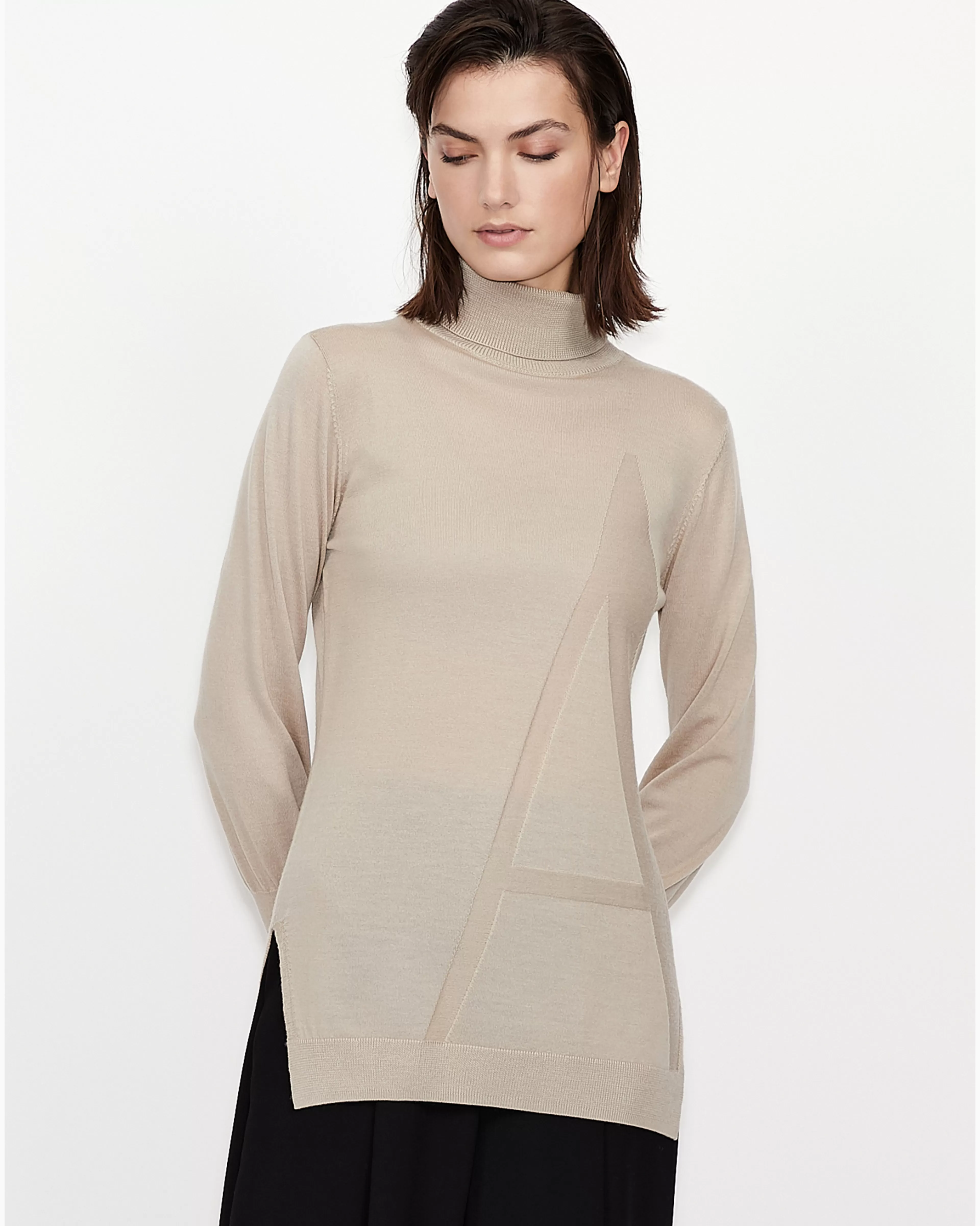 Armani Exchange A-Line Jacquard Logo Turtleneck Sweater* Essentials | Knitwear