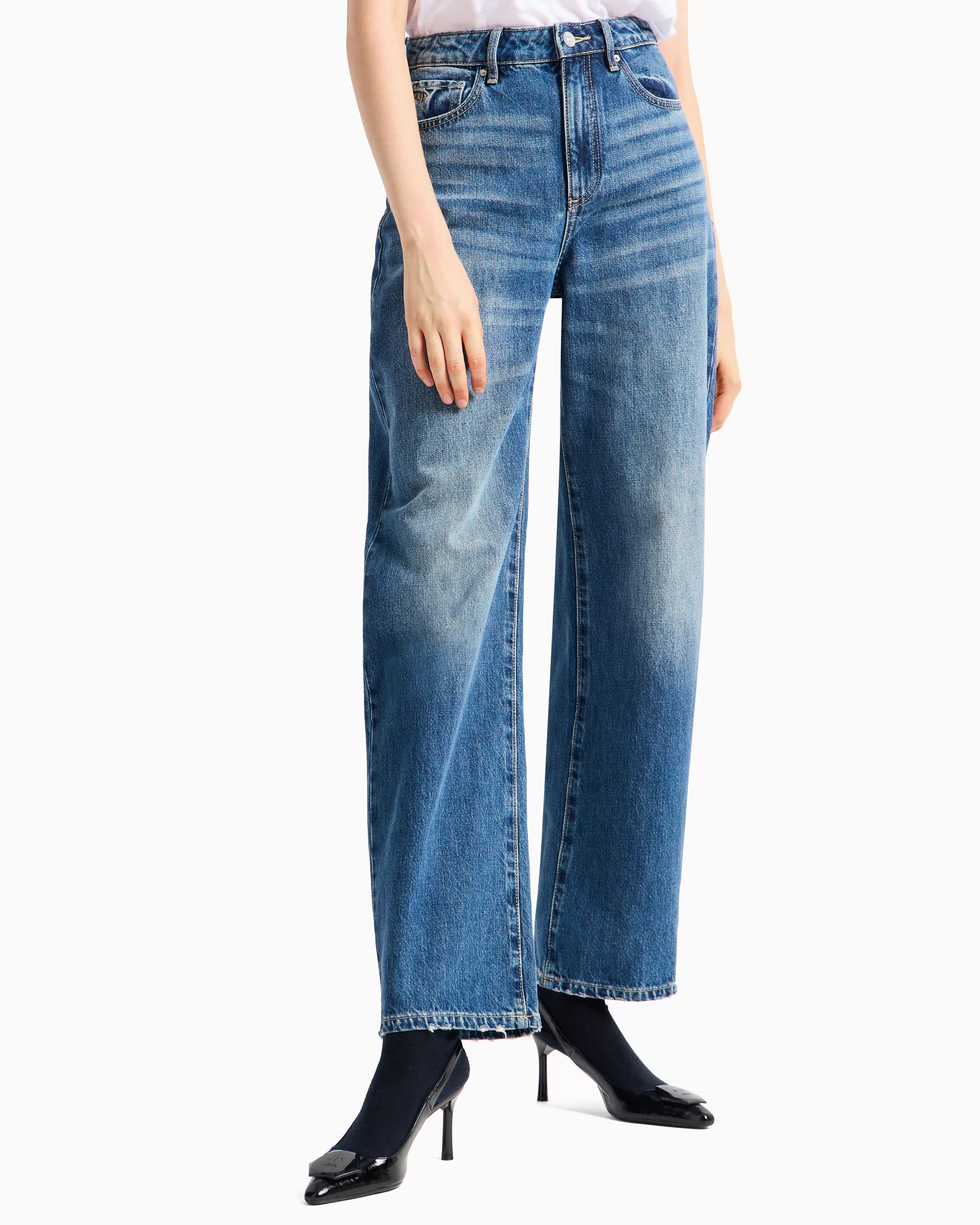 Armani Exchange ASV J38 Relaxed Fit Jeans in Indigo Rigid Cotton Denim* Denim