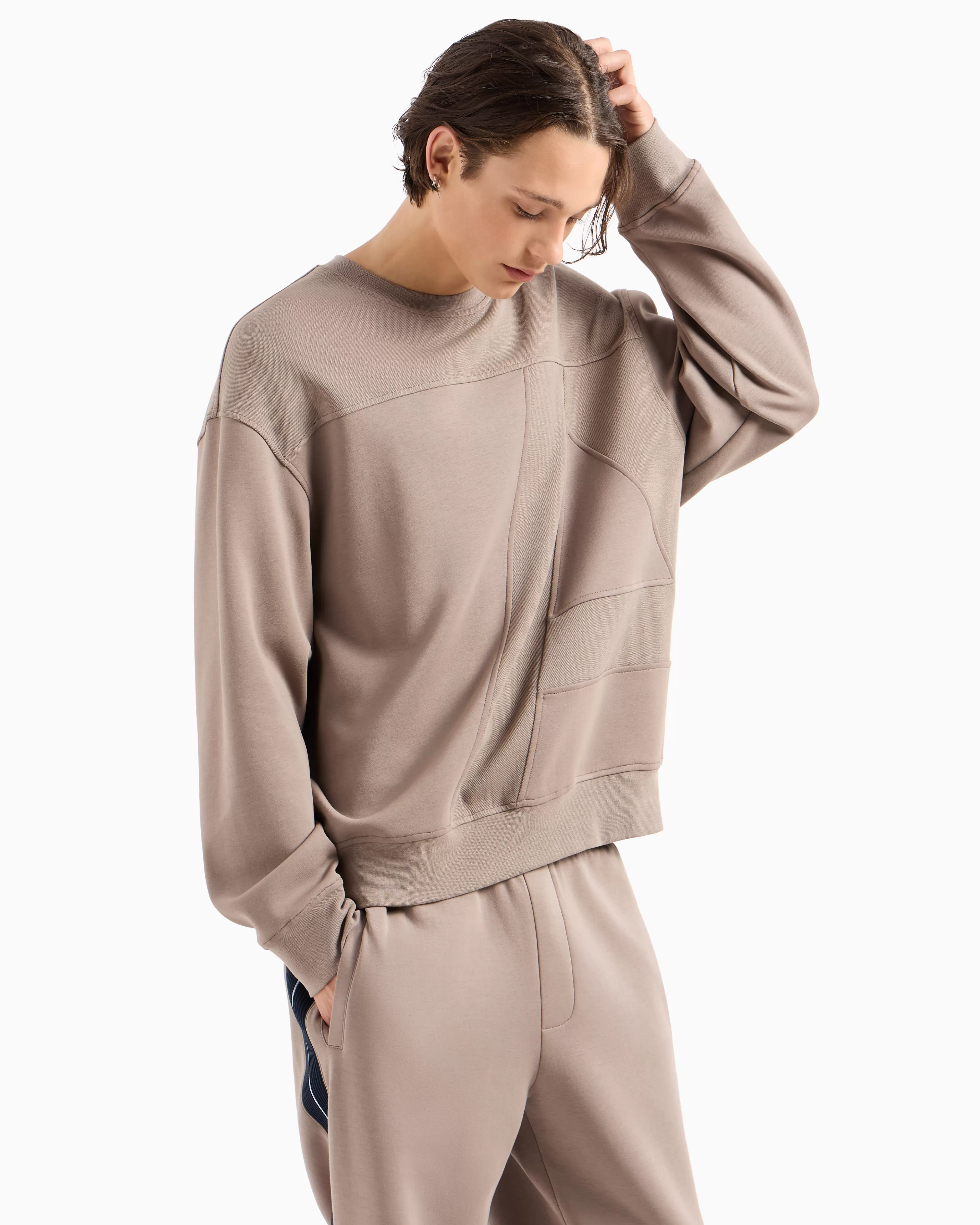 Armani Exchange ASV organic cotton crewneck sweatshirt with maxi logo and A-line* Sweatshirts