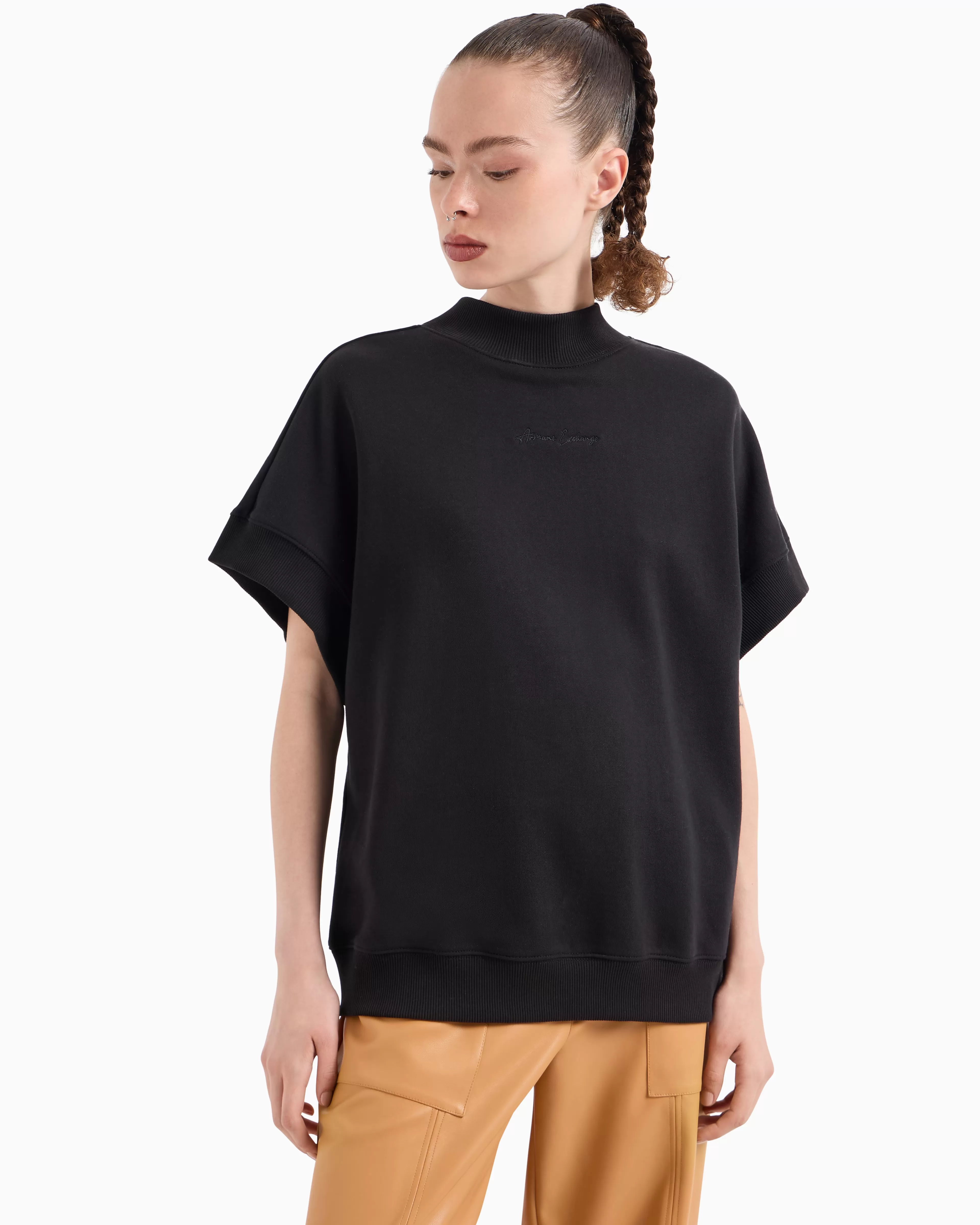 Armani Exchange ASV Organic Cotton High Neck Short Sleeve Sweatshirt* Sweatshirts
