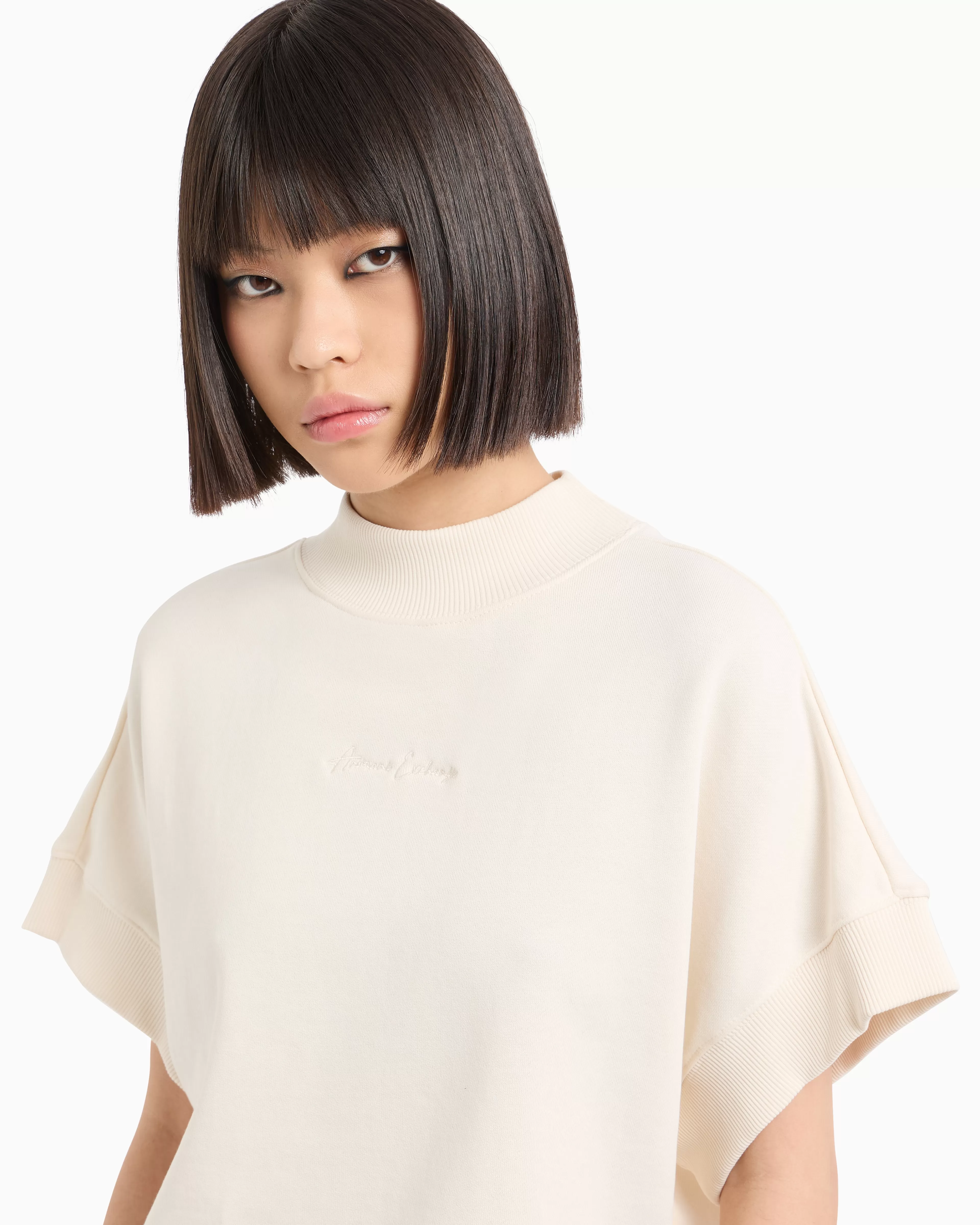 Armani Exchange ASV Organic Cotton High Neck Short Sleeve Sweatshirt* Sweatshirts