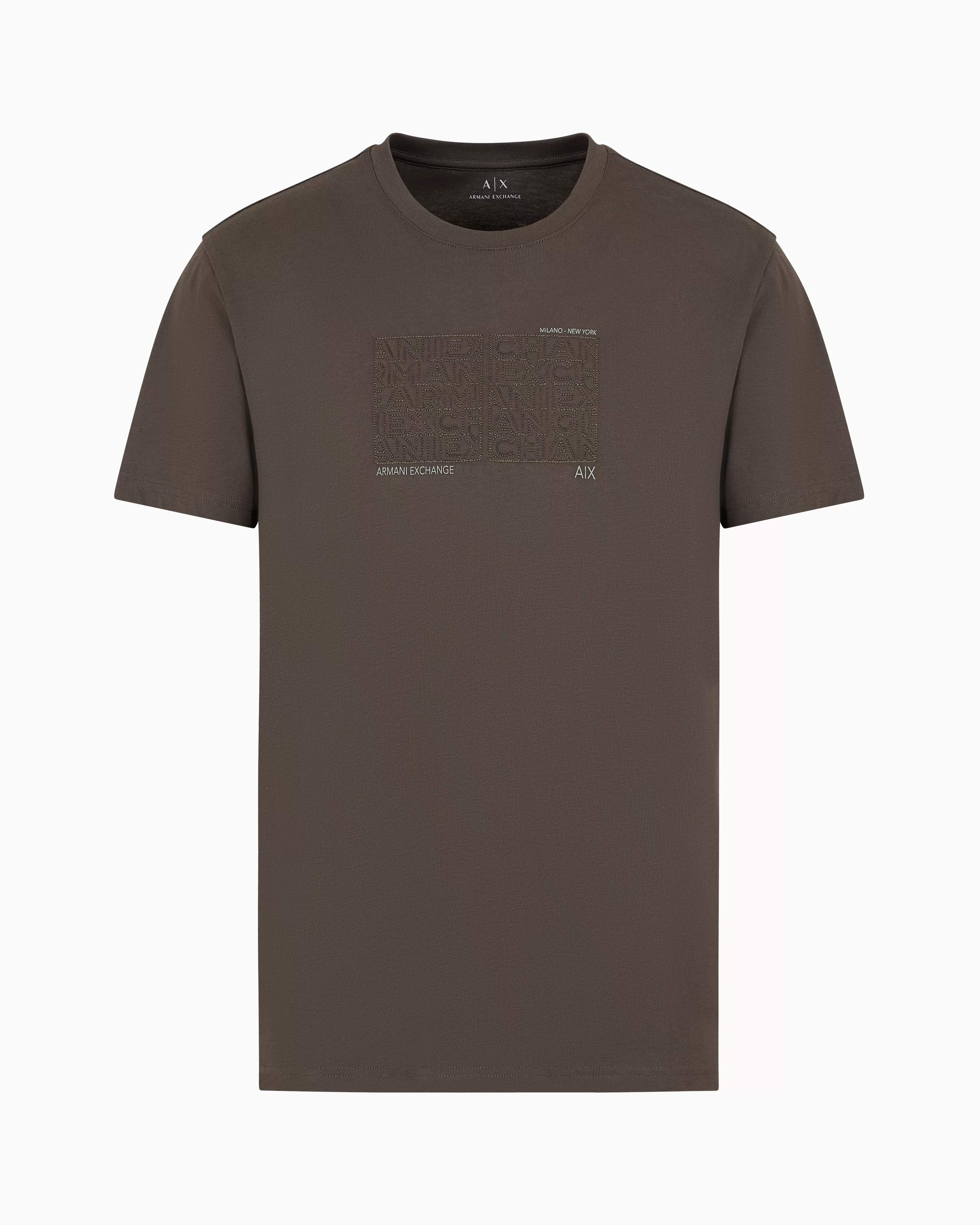 Armani Exchange ASV organic cotton regular fit T-shirt with embroidered lettering* T-Shirts