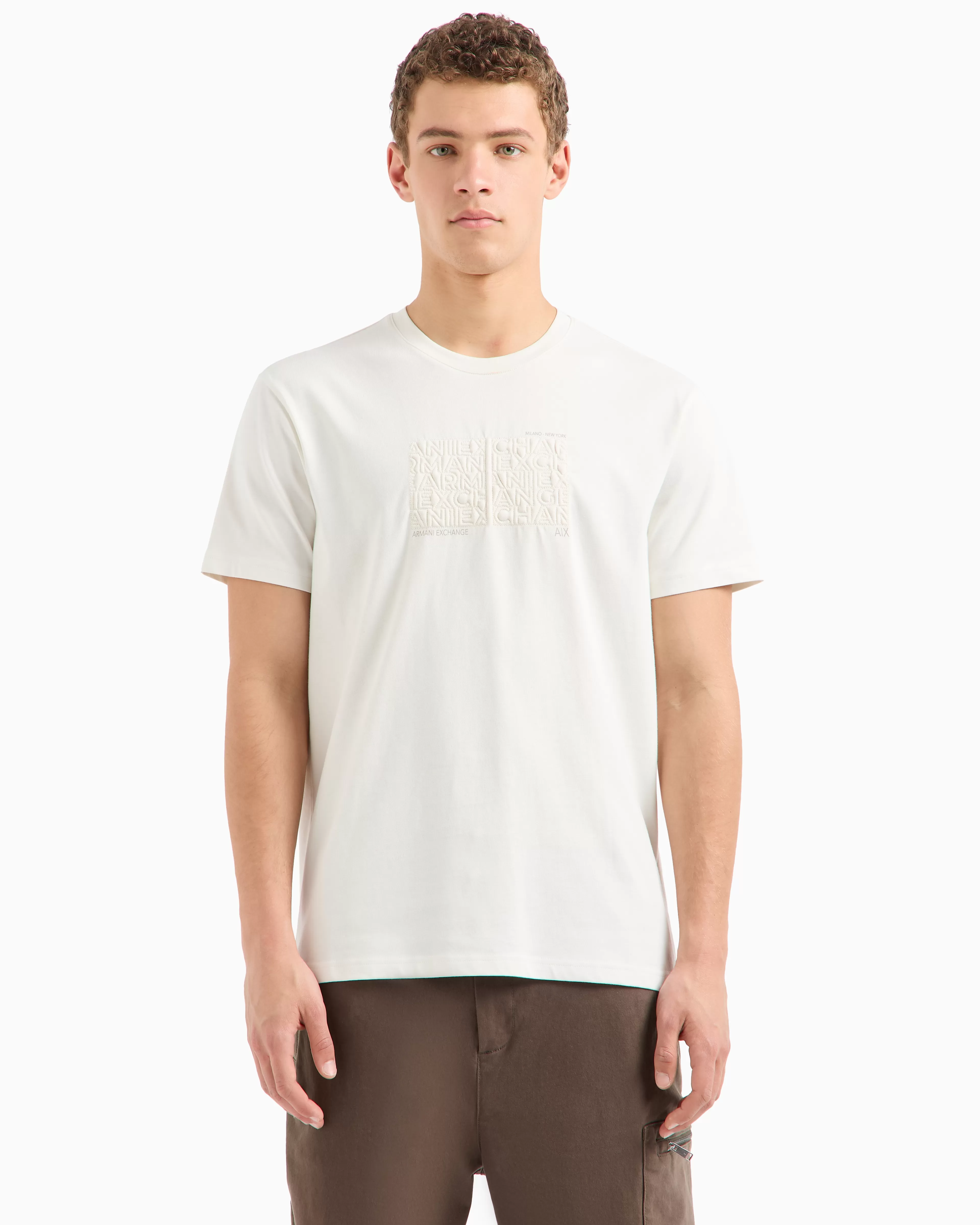 Armani Exchange ASV organic cotton regular fit T-shirt with embroidered lettering* T-Shirts