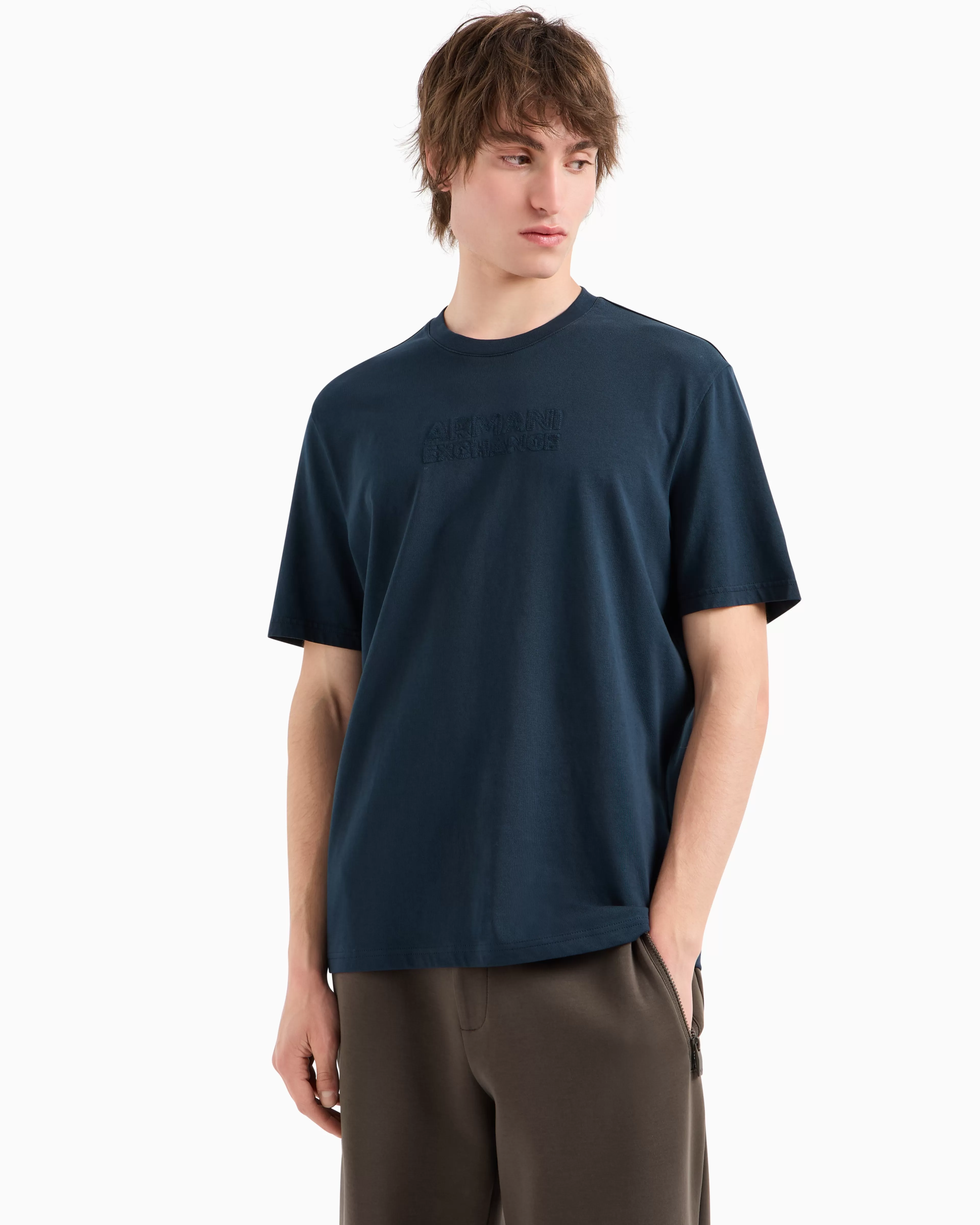 Armani Exchange ASV organic cotton regular fit T-shirt with embroidered logo* T-Shirts