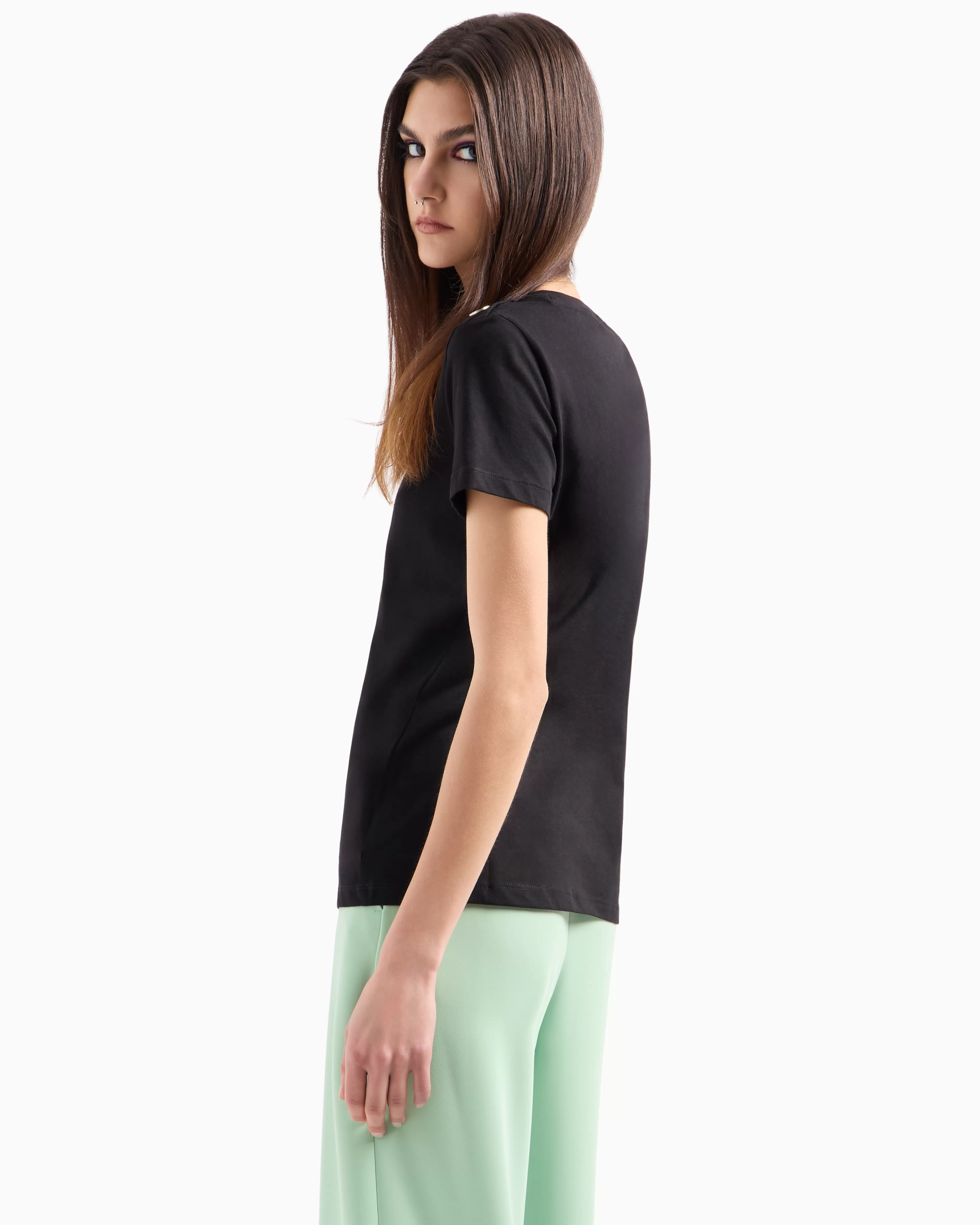 Armani Exchange ASV organic cotton regular fit T-shirt with shoulder detail* T-Shirts