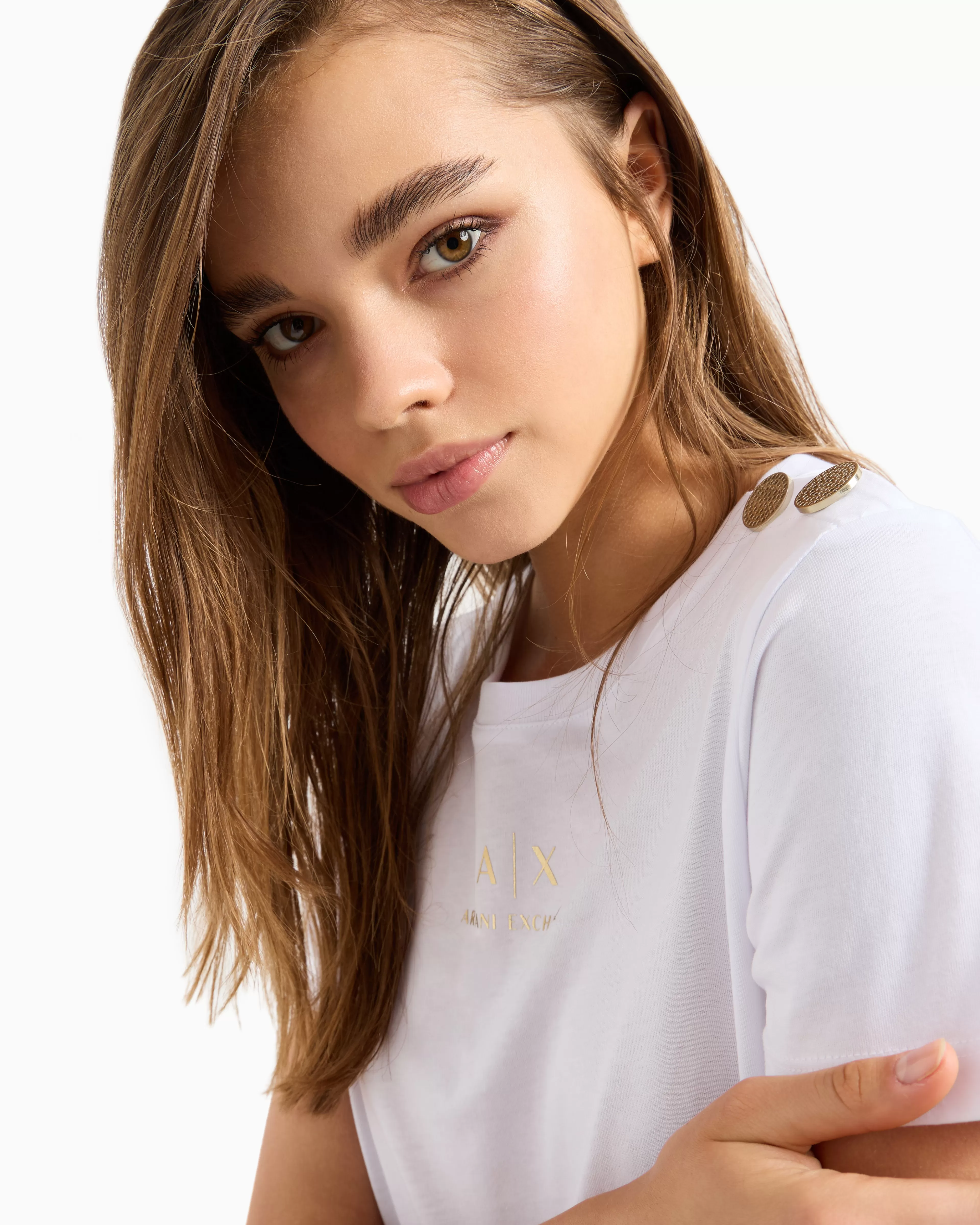 Armani Exchange ASV organic cotton regular fit T-shirt with shoulder detail* T-Shirts