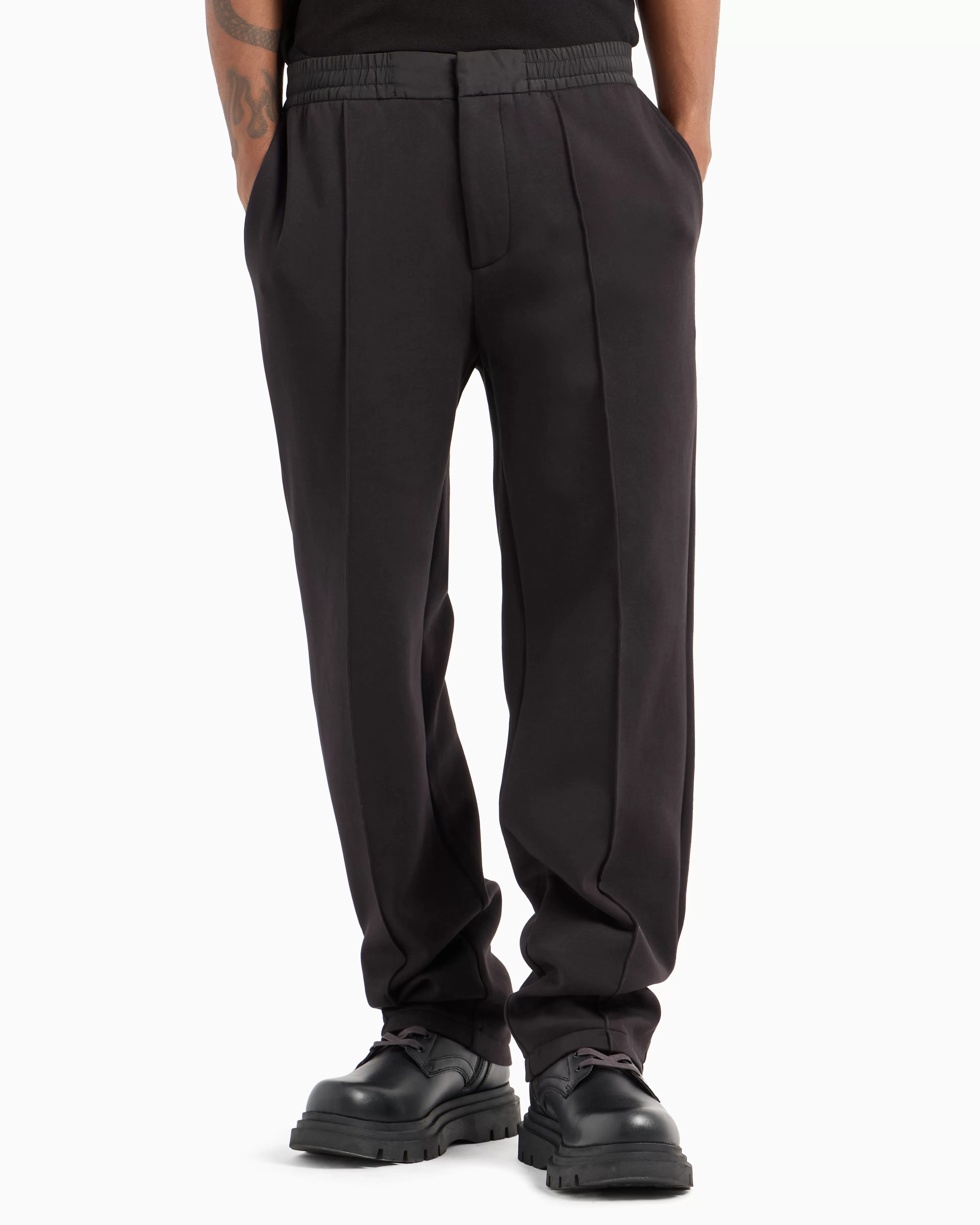 Armani Exchange Bonded cotton oversized trousers with visible stitching* Matching Sets | Trousers And Shorts