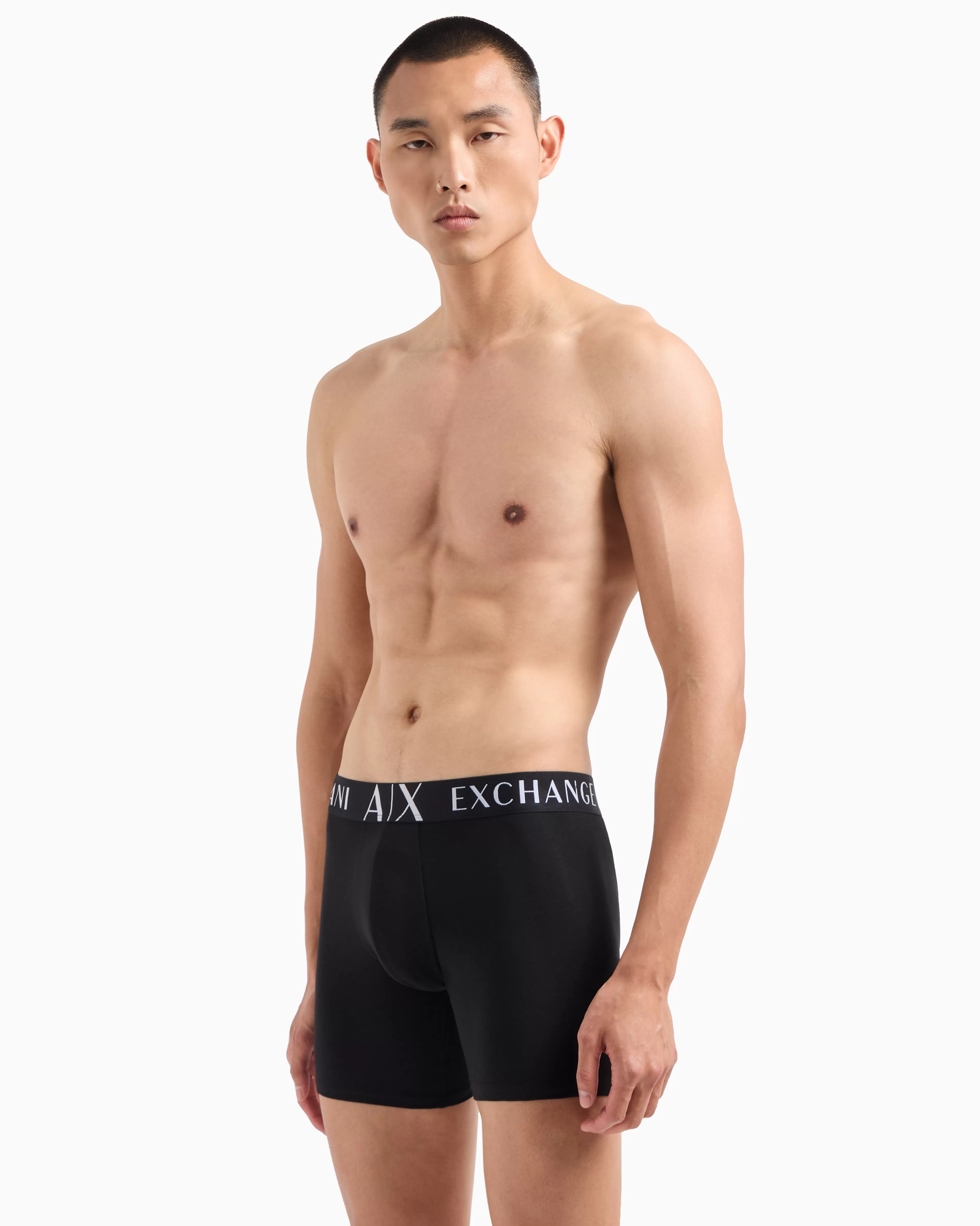 Armani Exchange Boxer shorts in stretch fabric with maxi logo* Essentials | Intimates And Loungewear