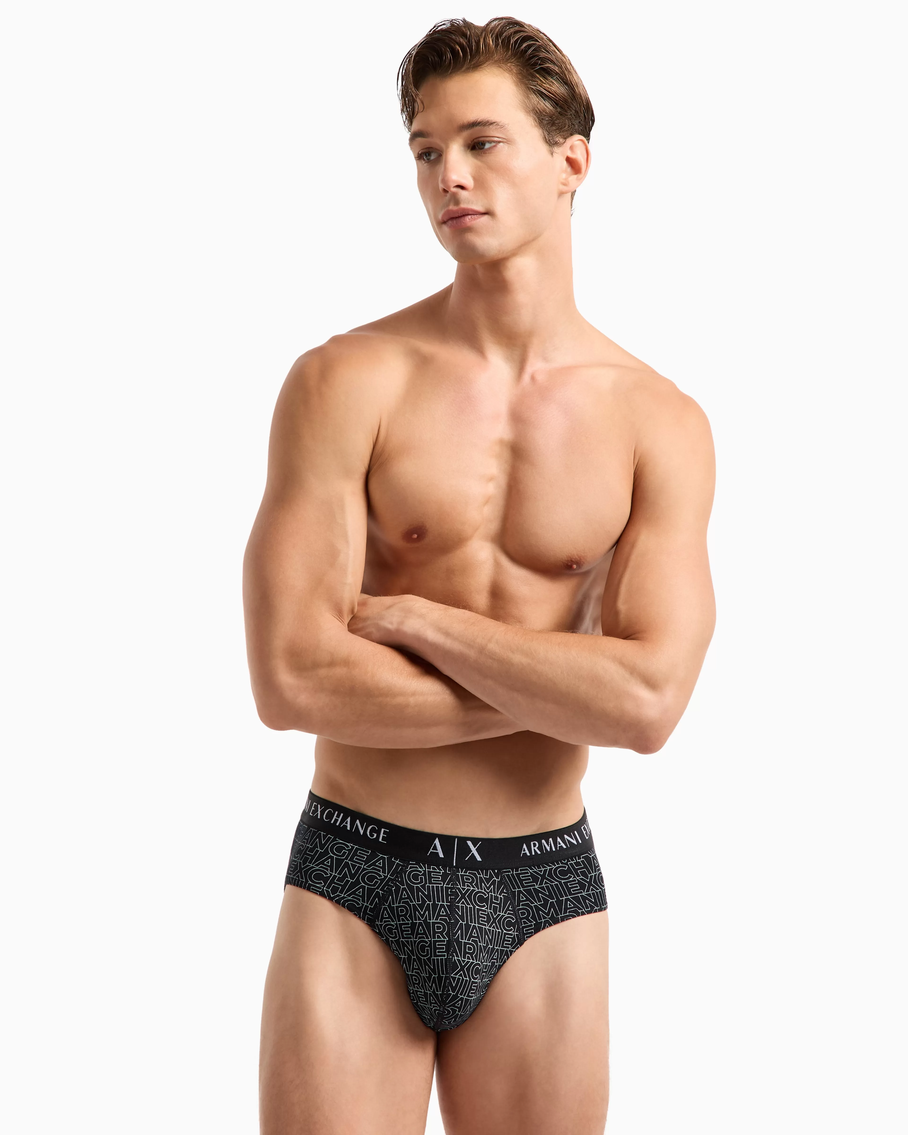 Armani Exchange Briefs in stretch fabric with allover logo* Intimates And Loungewear