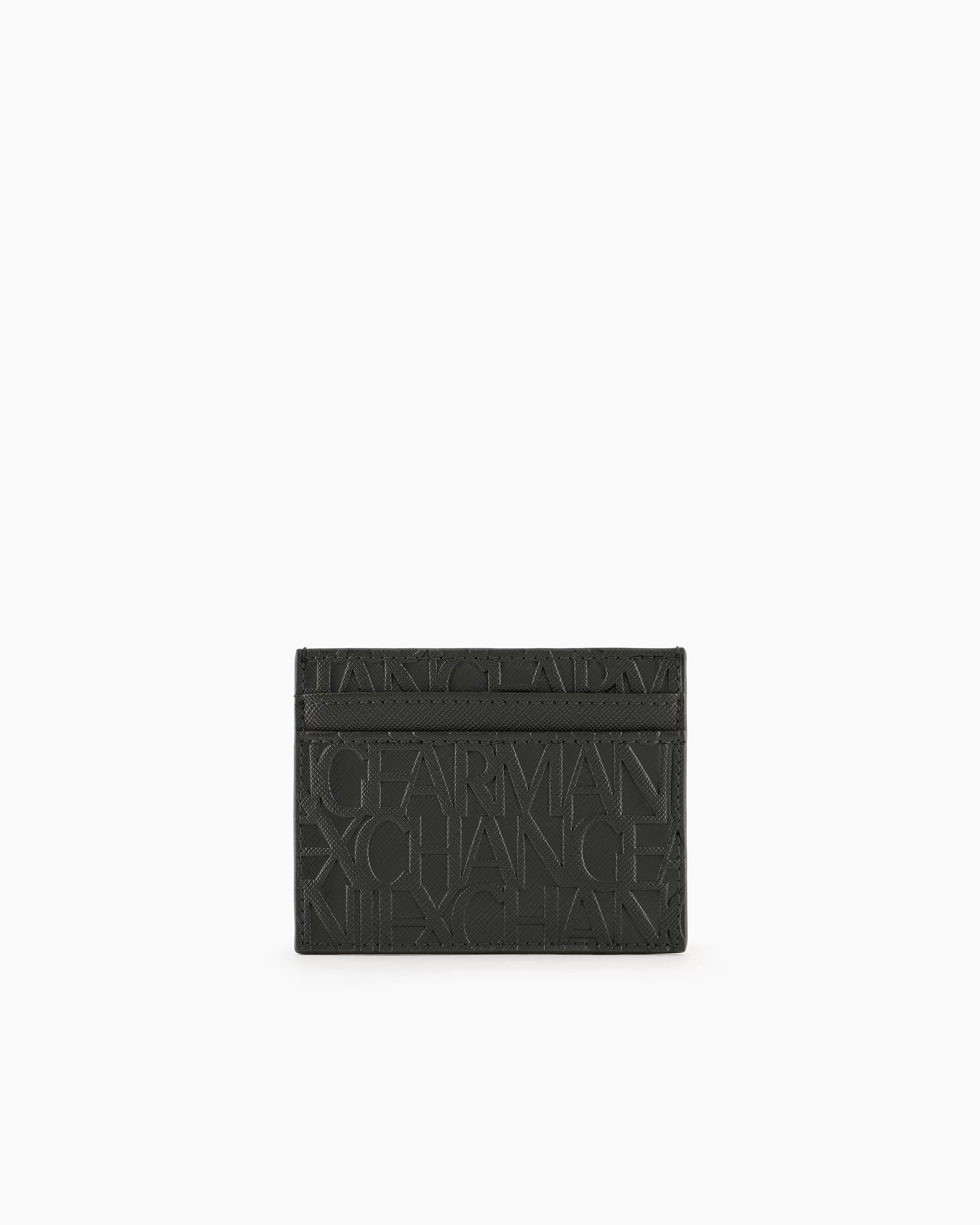 Armani Exchange Card holder made of recycled material with embossed logo writing* Wallets And Small Leather Goods