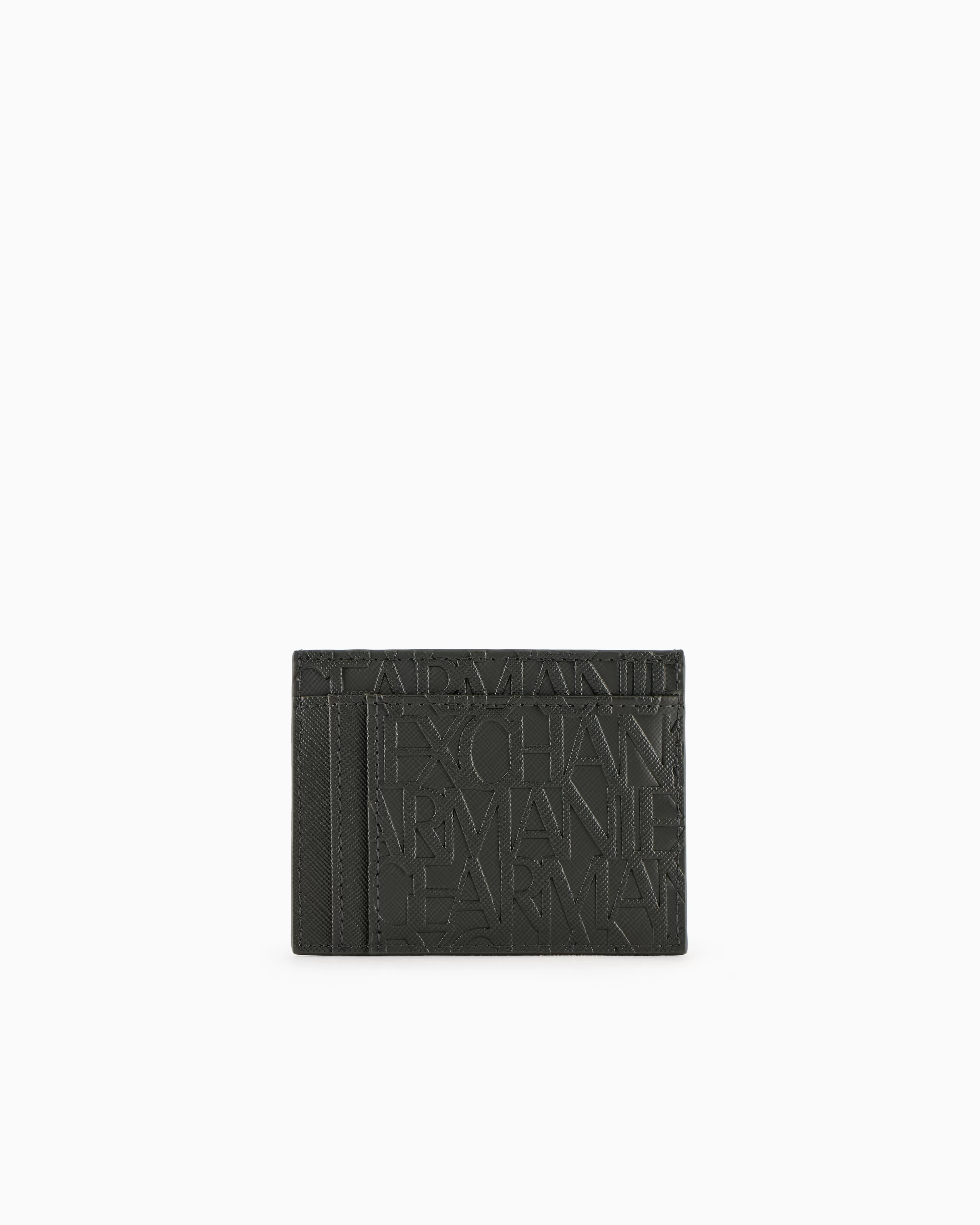 Armani Exchange Card holder made of recycled material with embossed logo writing* Wallets And Small Leather Goods