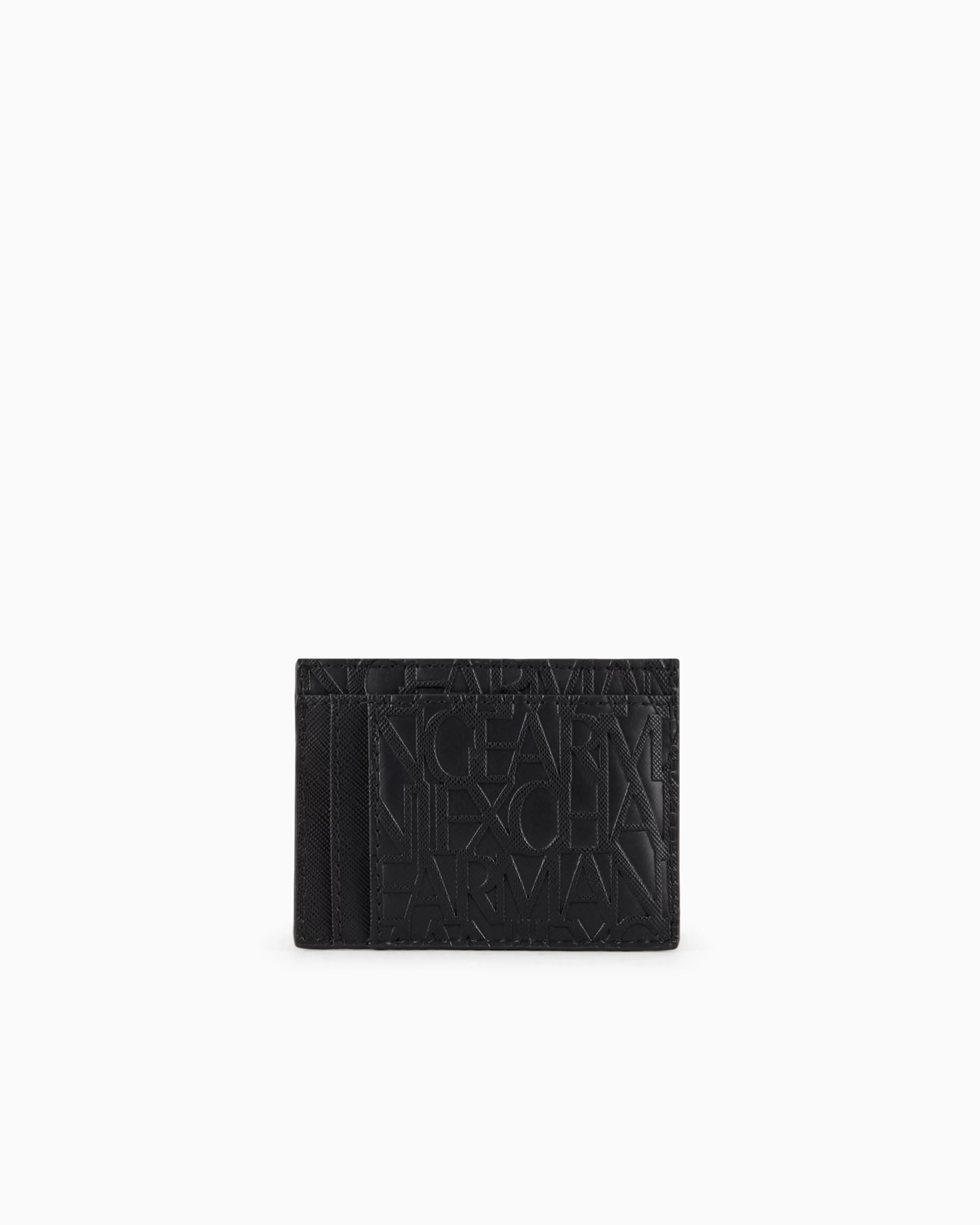 Armani Exchange Card holder made of recycled material with embossed logo writing* Essentials | Wallets And Small Leather Goods