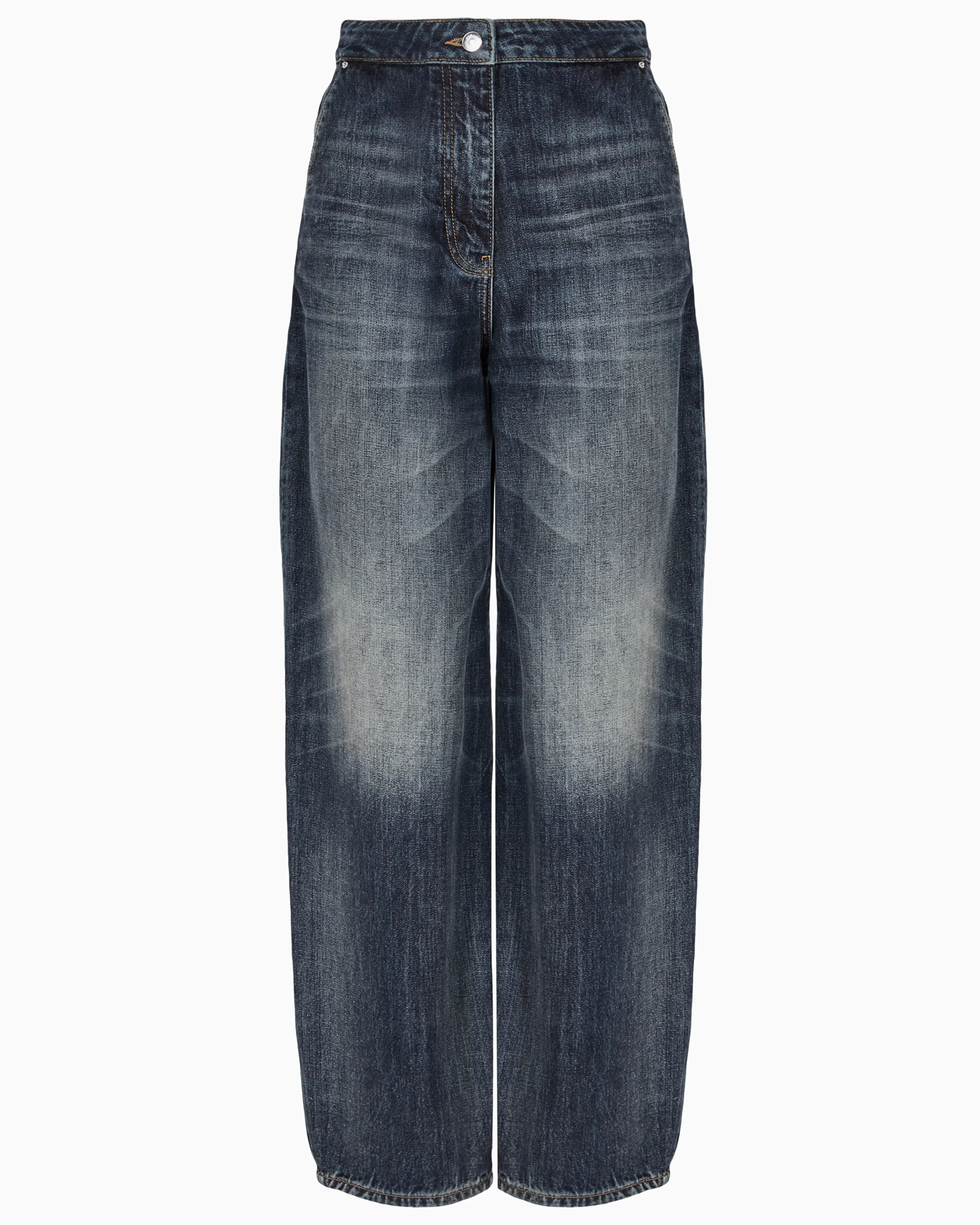 Armani Exchange Cotton denim boyfriend jeans with embroidered logo on the pocket* Matching Sets | Denim