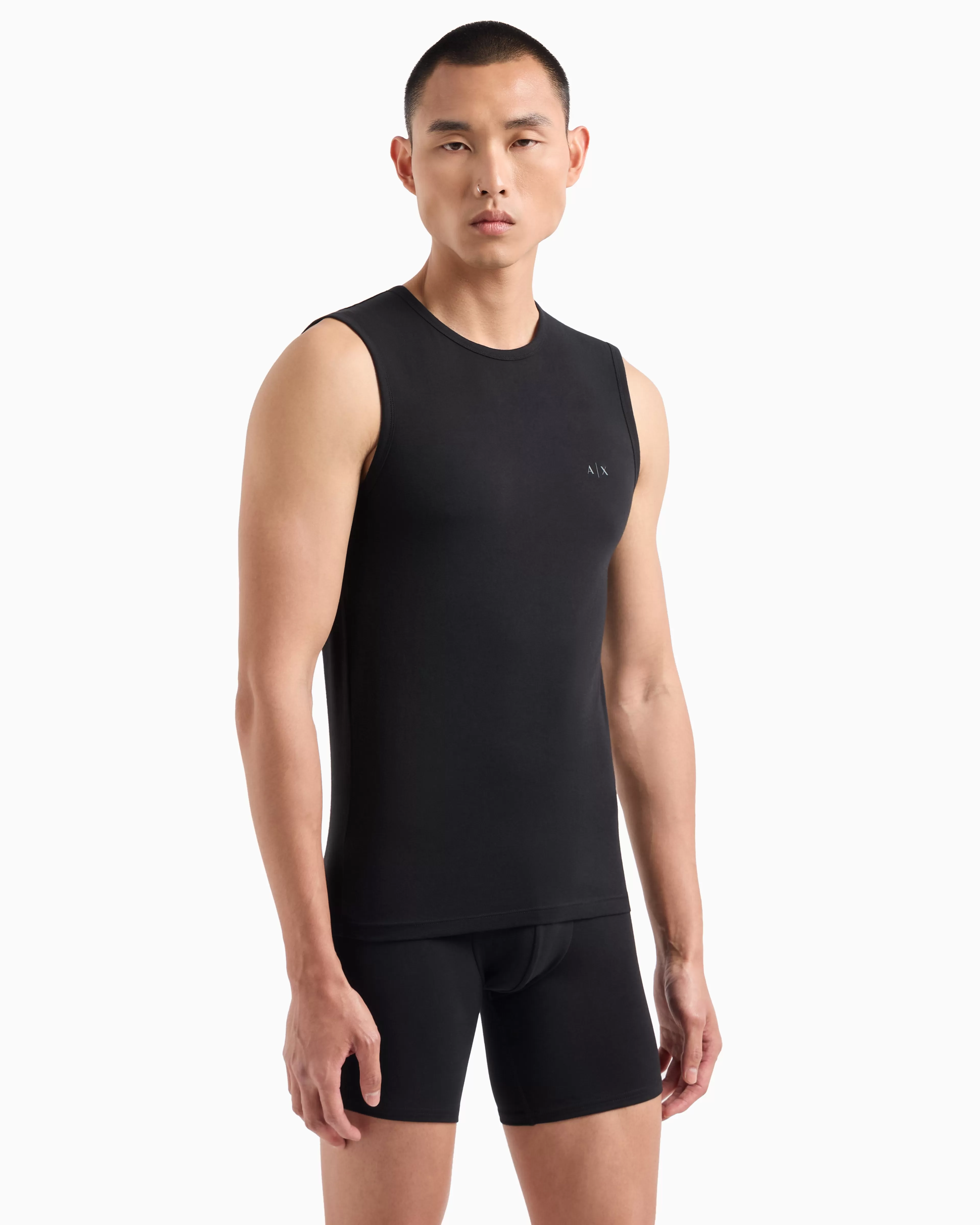 Armani Exchange Cotton jersey tank top with logo* Essentials | Intimates And Loungewear