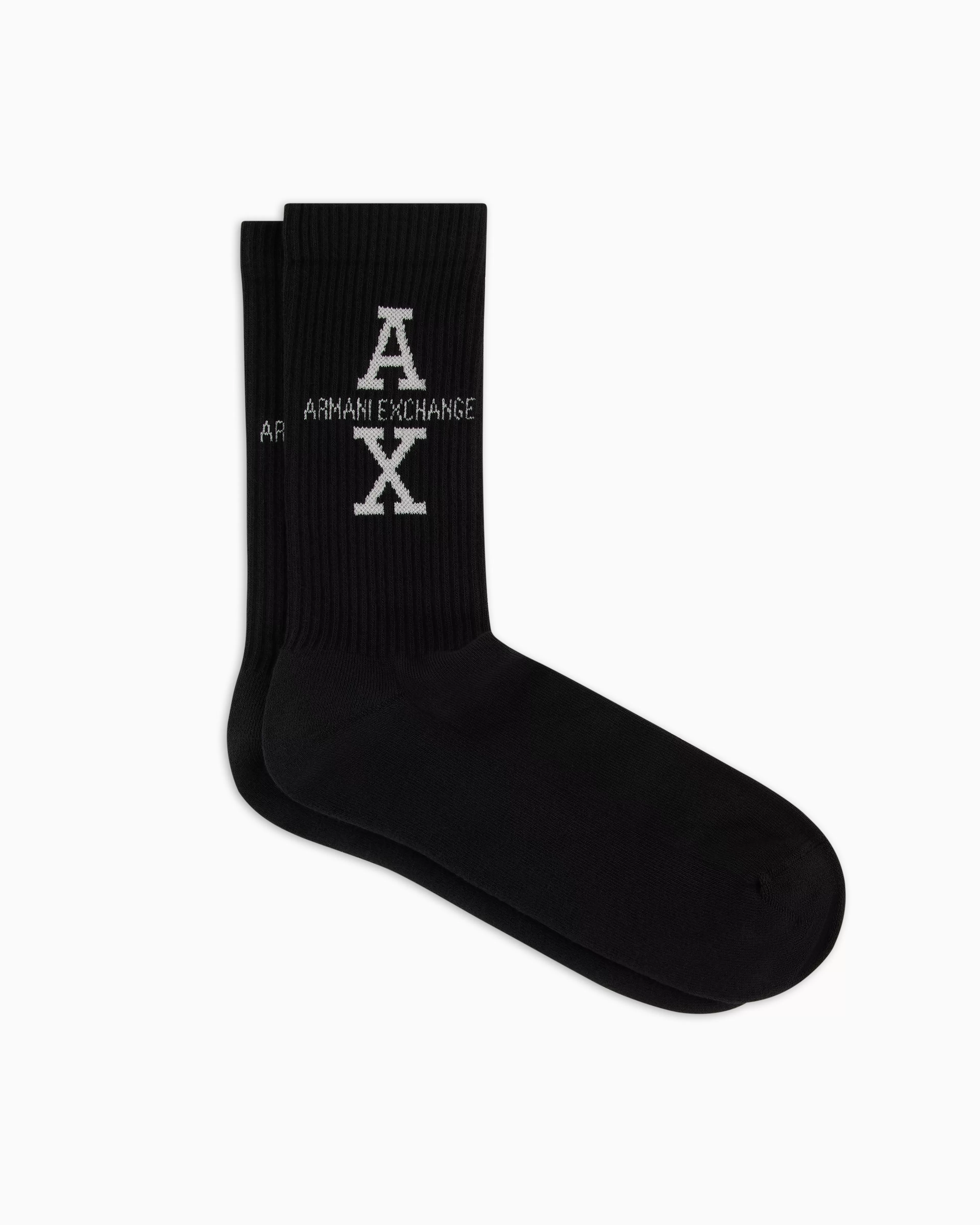 Armani Exchange Cotton ribbed socks with logo* Intimates And Loungewear