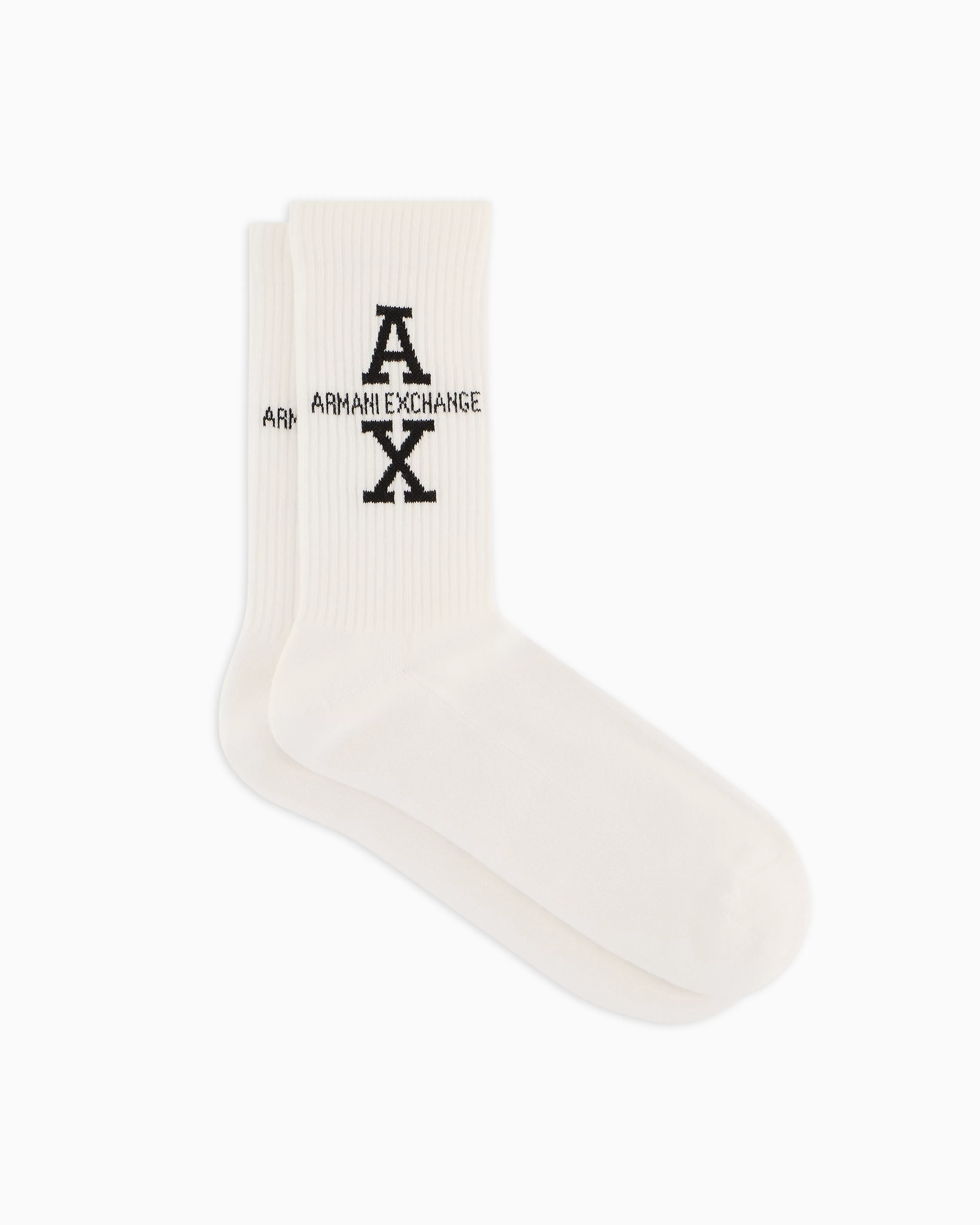 Armani Exchange Cotton ribbed socks with logo* Intimates And Loungewear