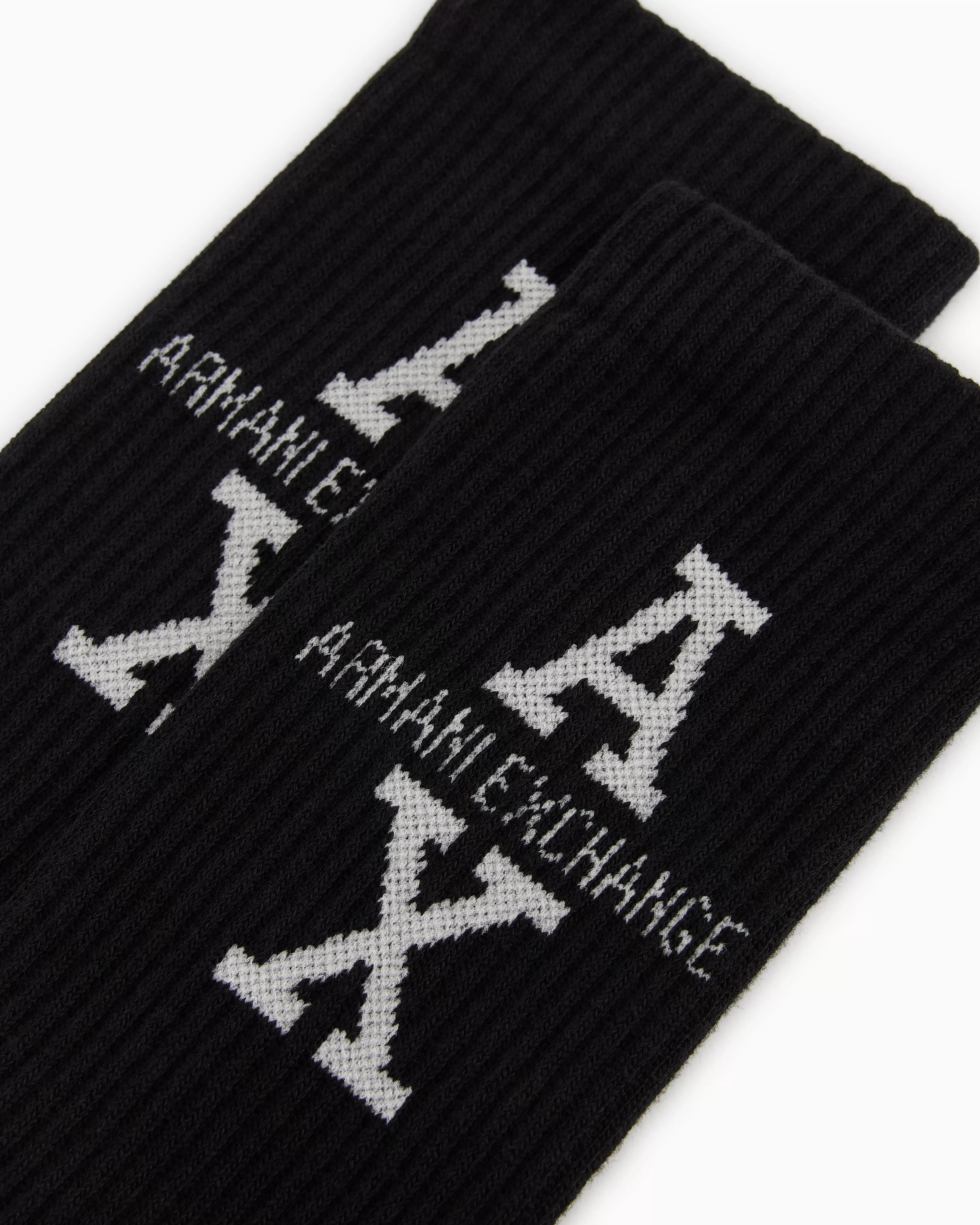 Armani Exchange Cotton ribbed socks with logo* Intimates And Loungewear