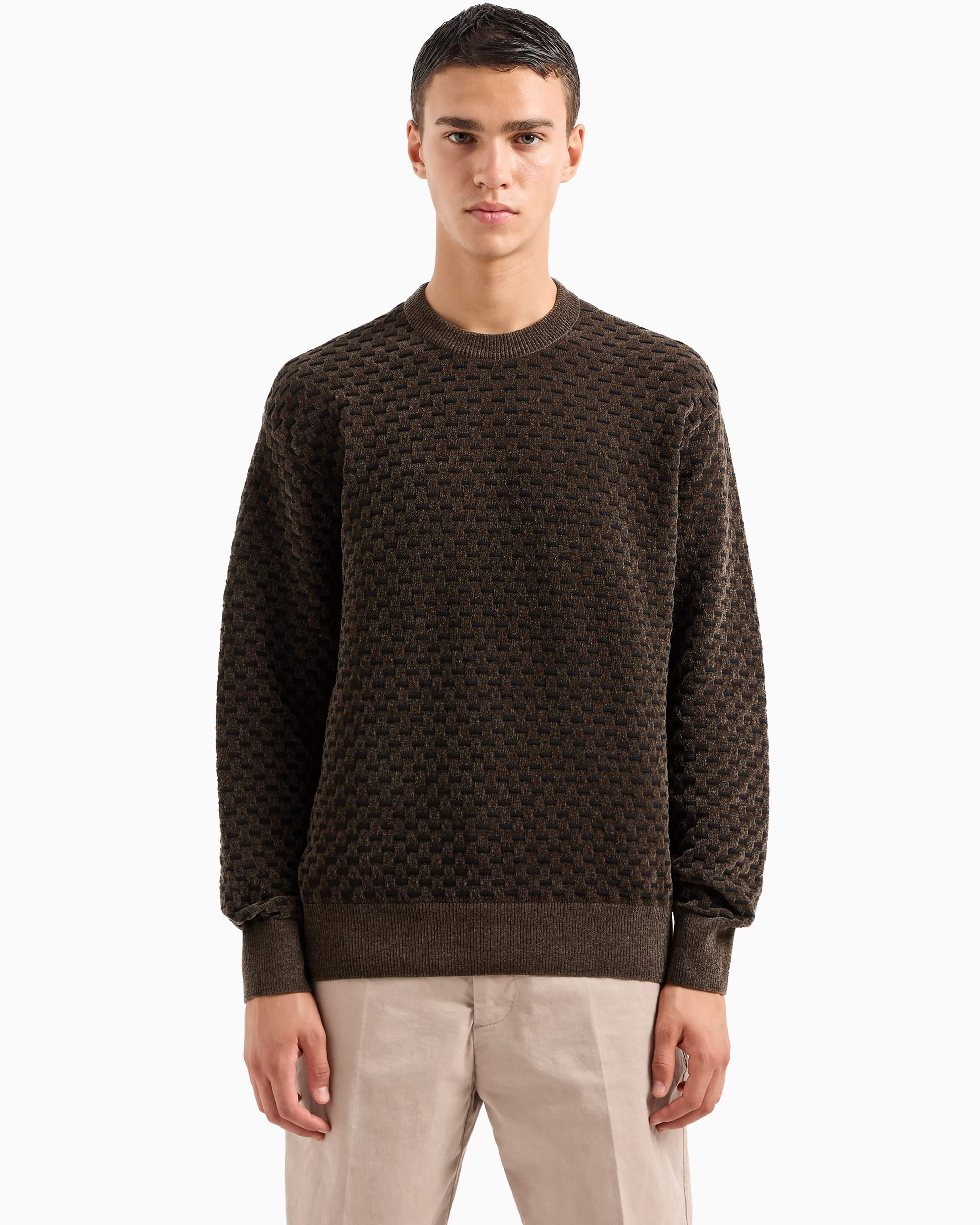 Armani Exchange Crewneck sweater with embossed workmanship* Knitwear