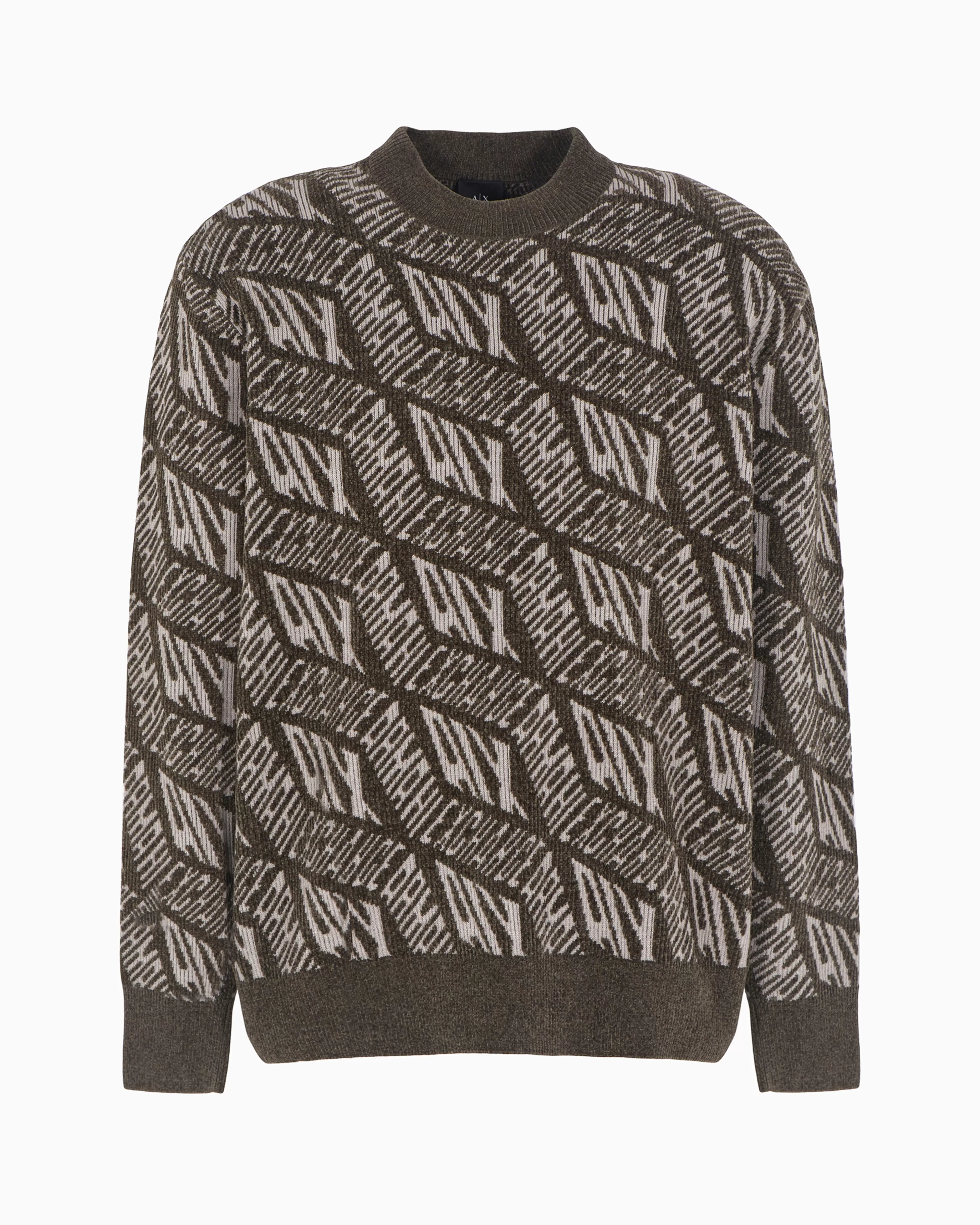 Armani Exchange Crewneck sweater with optical effect logo* Knitwear