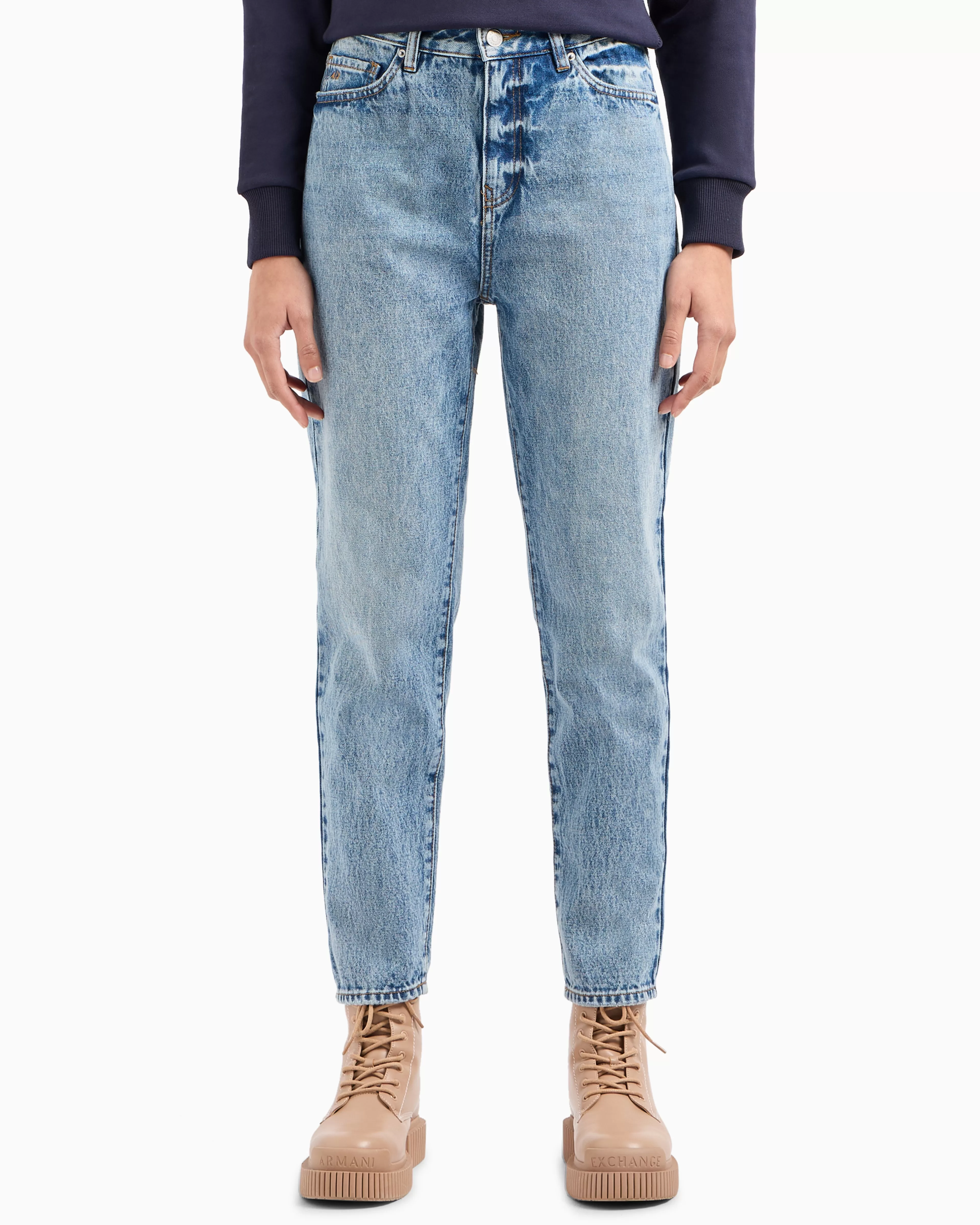 Armani Exchange Cropped boyfriend jeans in rigid denim* Bottoms