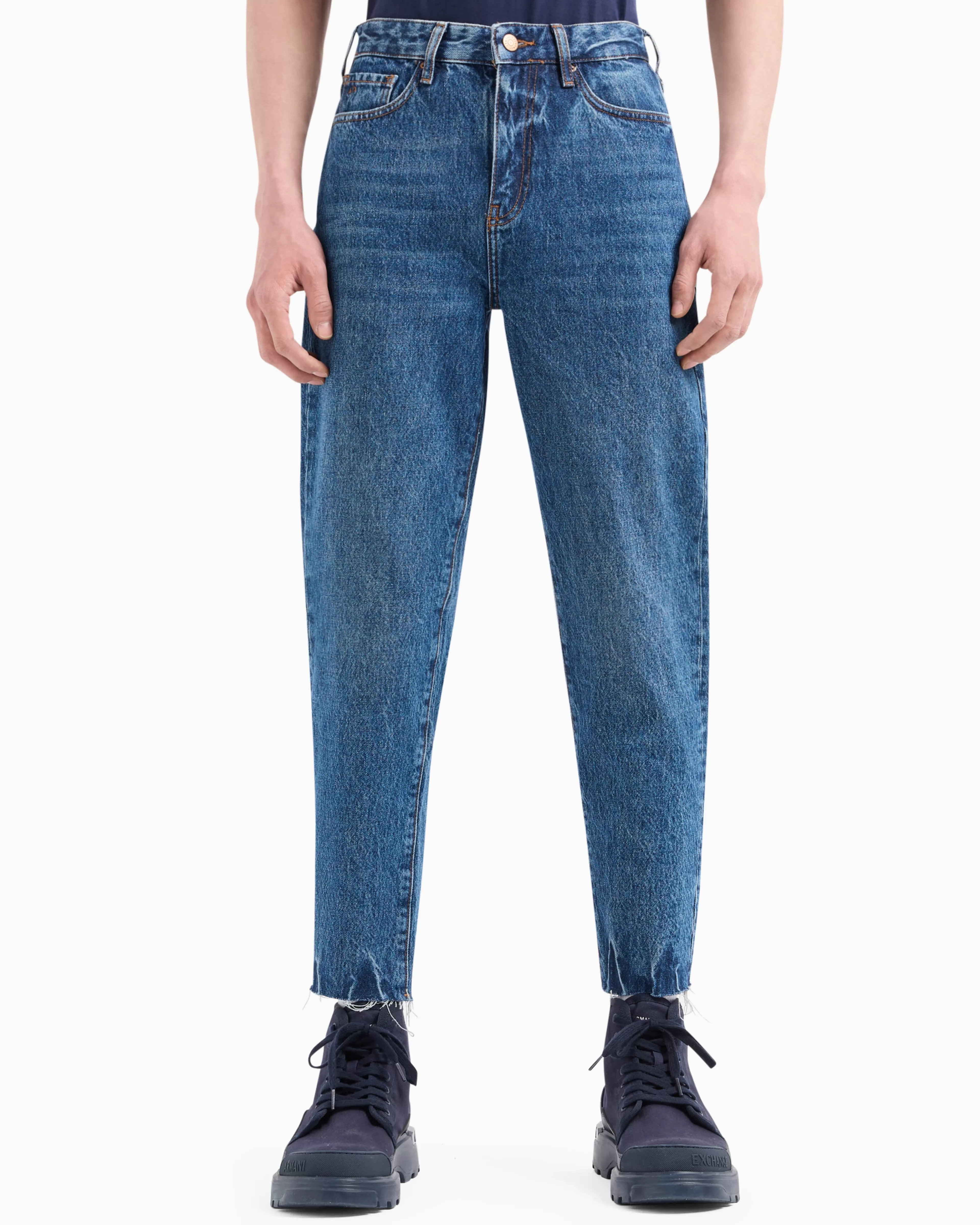 Armani Exchange Cropped boyfriend jeans in rigid denim* Bottoms