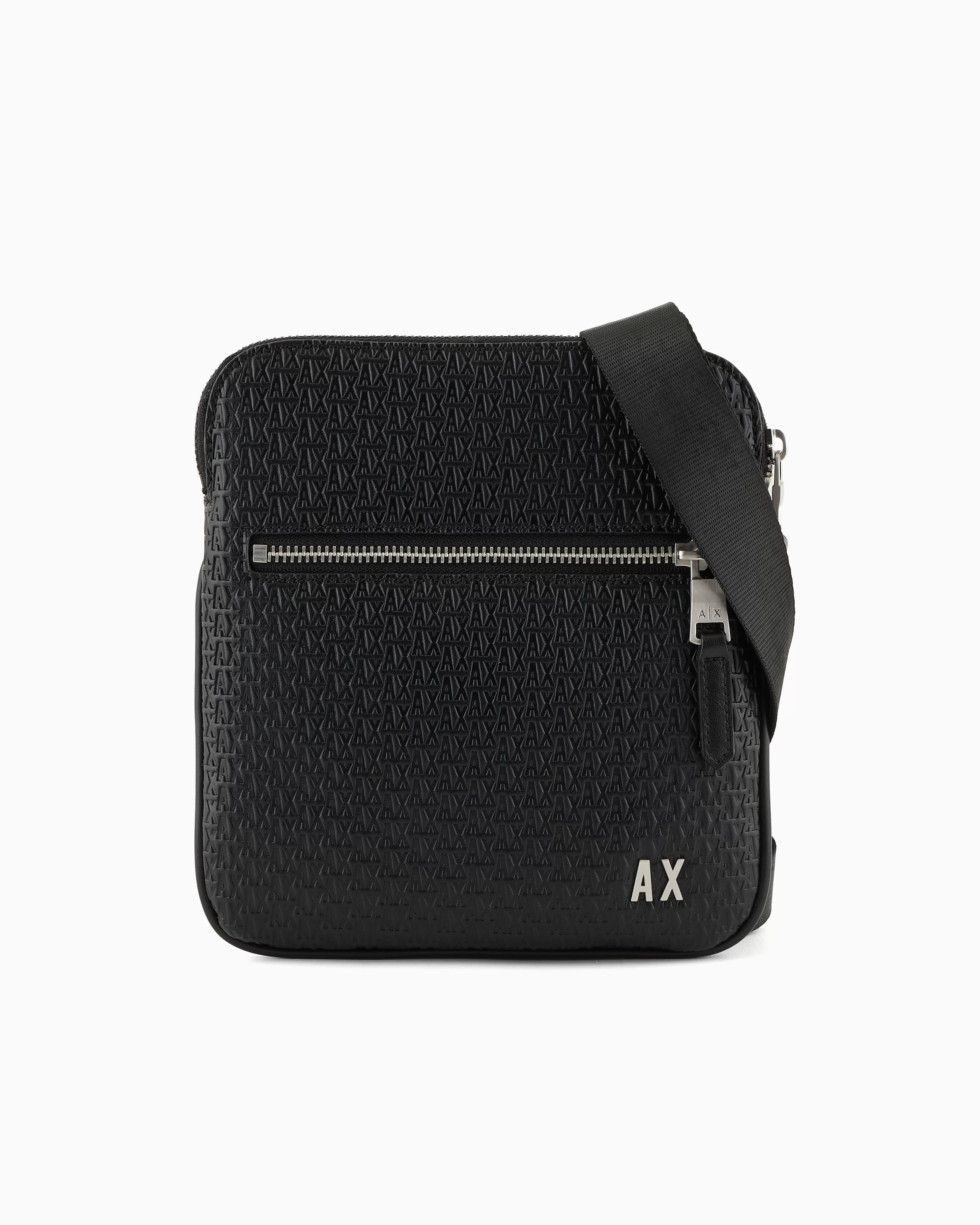 Armani Exchange Flat shoulder bag with embossed logo on the entire surface* Essentials | Bags