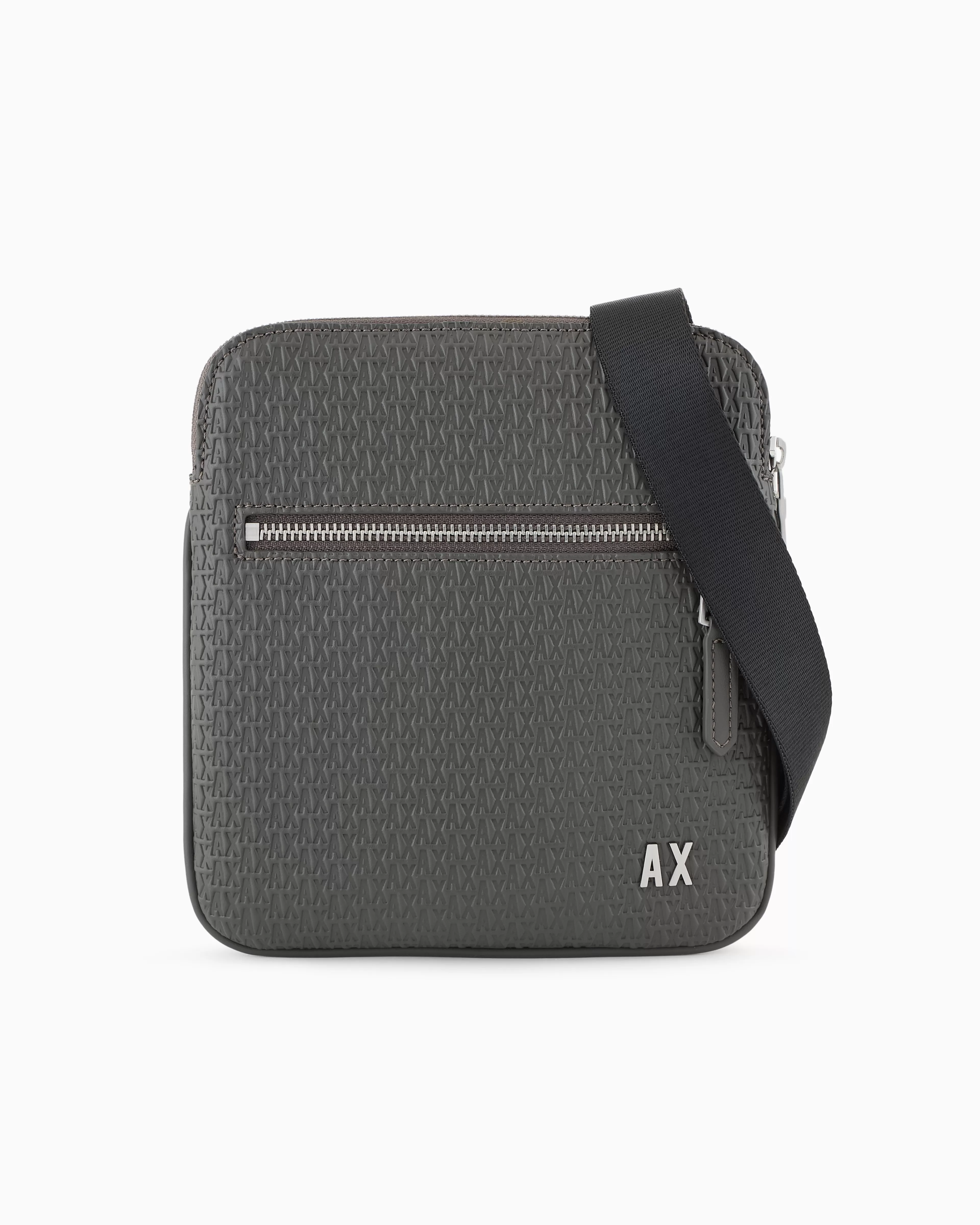 Armani Exchange Flat shoulder bag with embossed logo on the entire surface* Essentials | Bags
