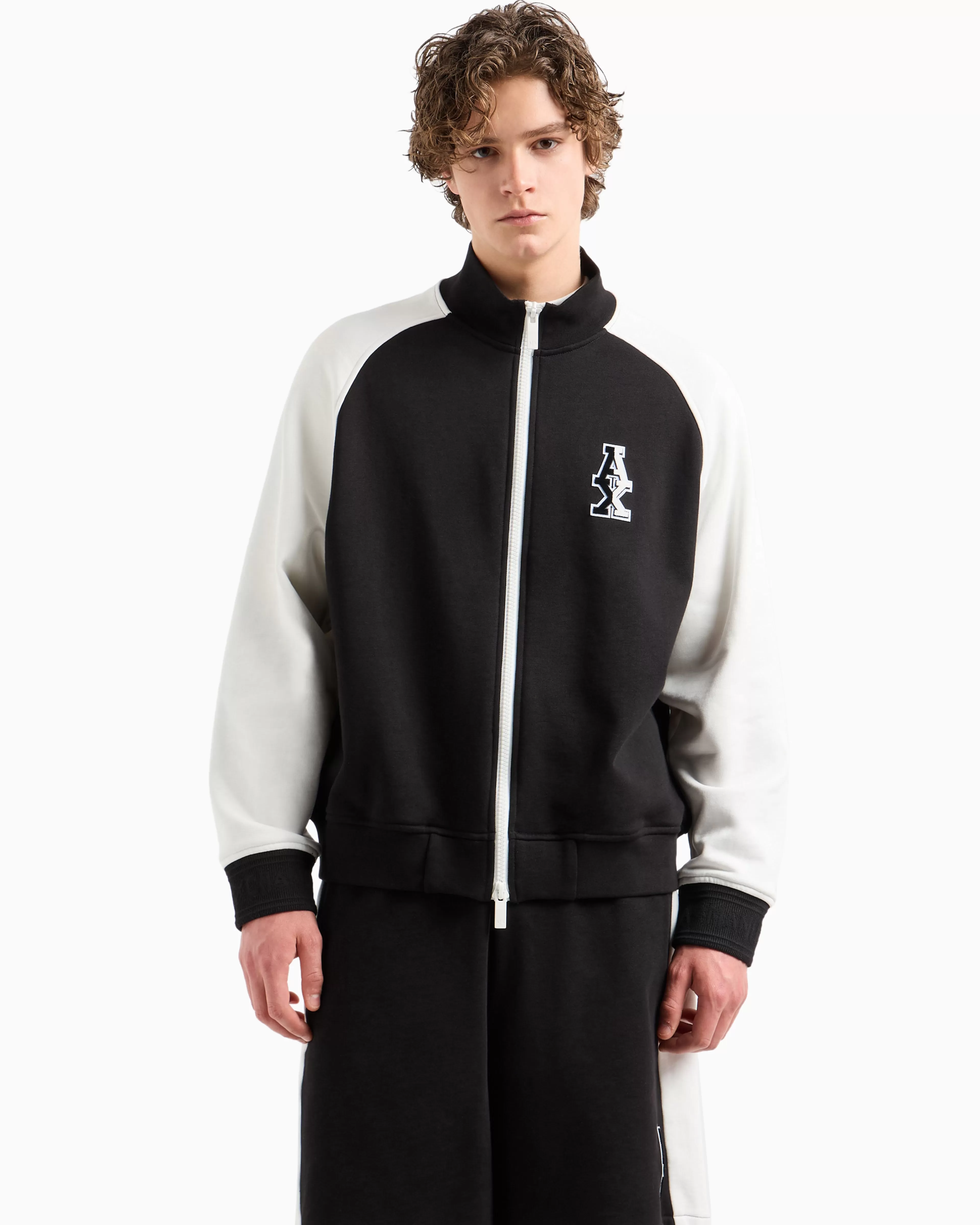 Armani Exchange Full zip sweatshirt with logo in French terry ASV* Matching Sets | Sweatshirts