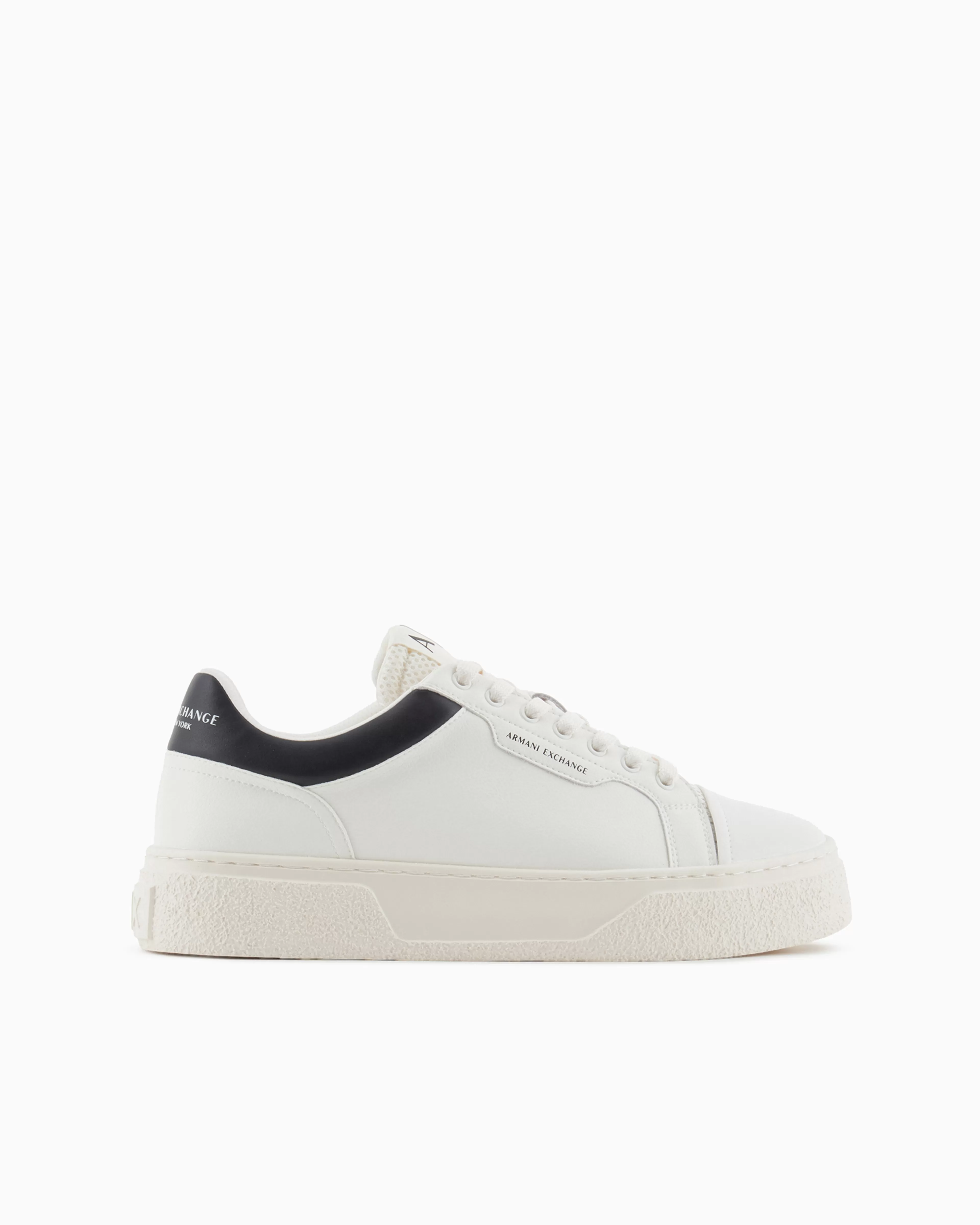 Armani Exchange Hammered leather sneakers with contrasting back* Shoes