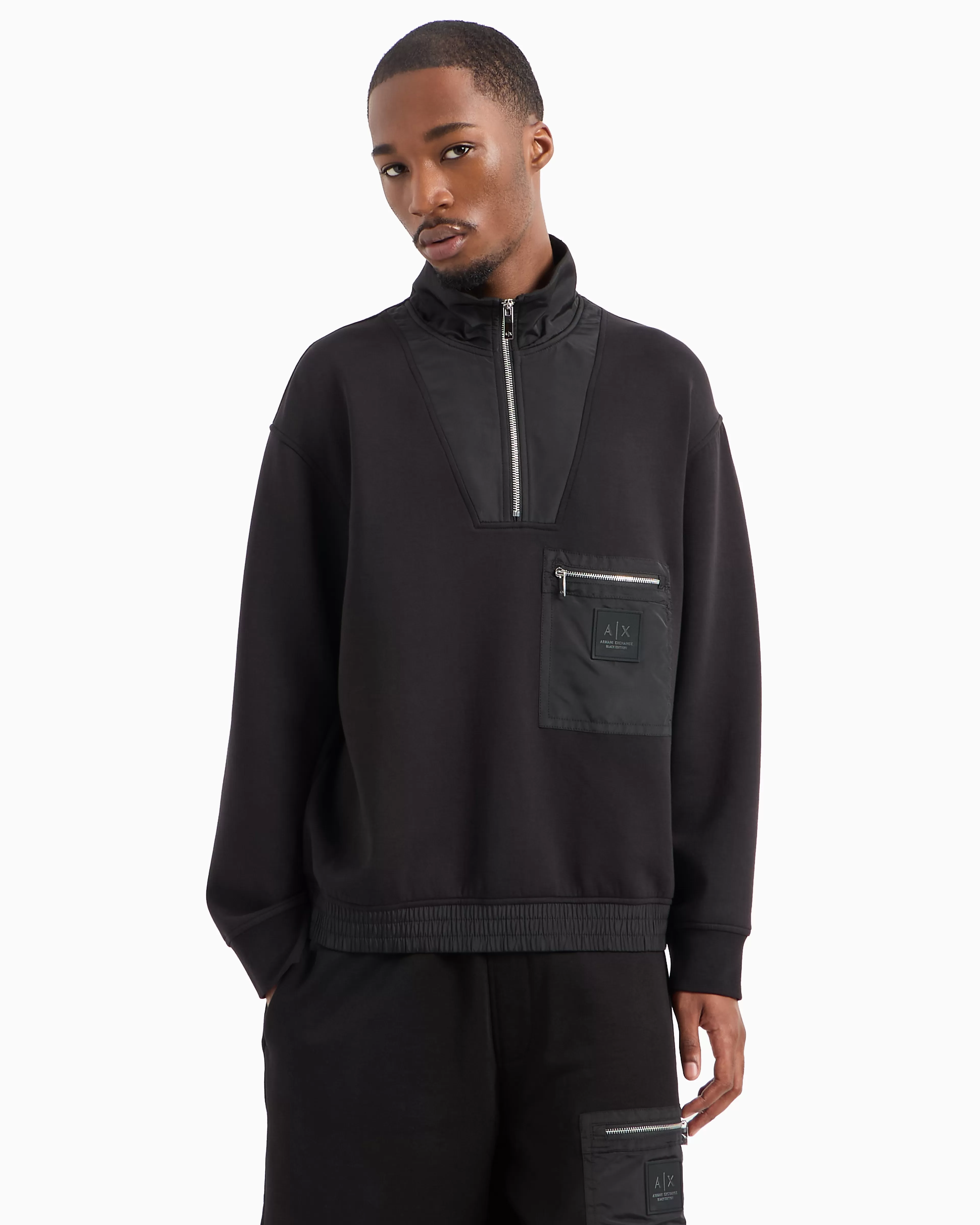 Armani Exchange High neck zip up sweatshirt with zip pocket on the front* Matching Sets | Sweatshirts
