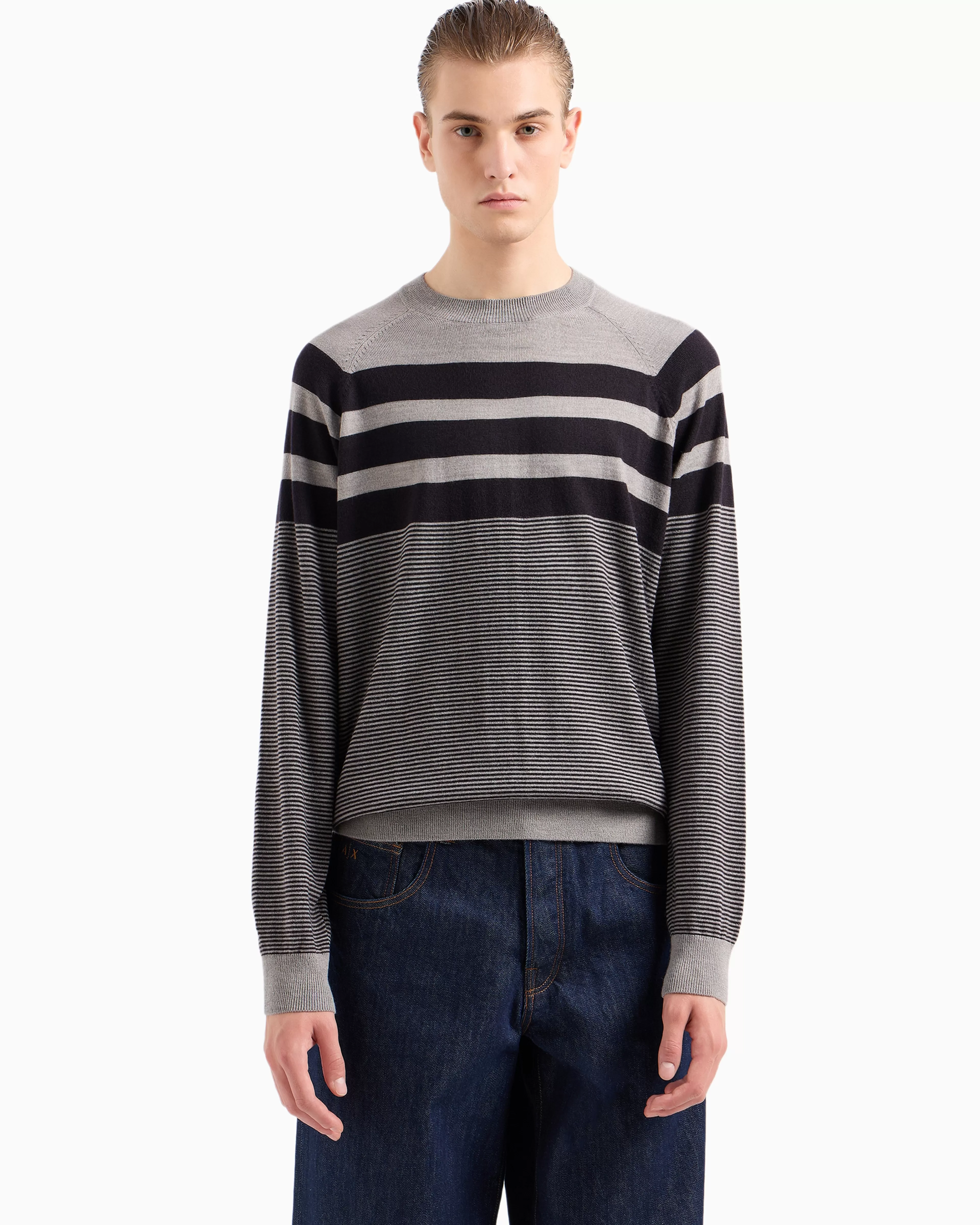 Armani Exchange Irregular striped crew neck sweater* Knitwear
