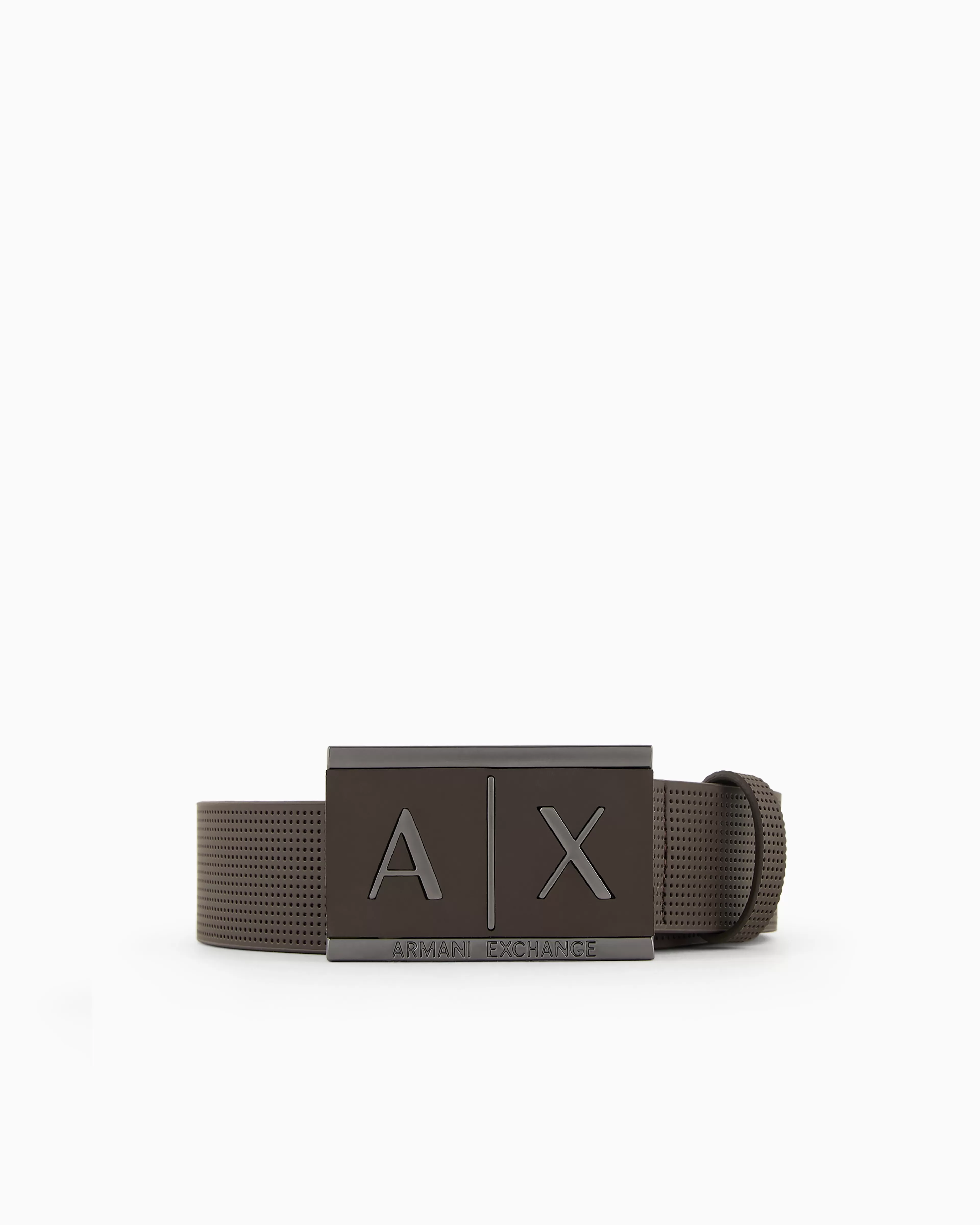 Armani Exchange Leather belt with rectangular buckle* Shoes And Accessories