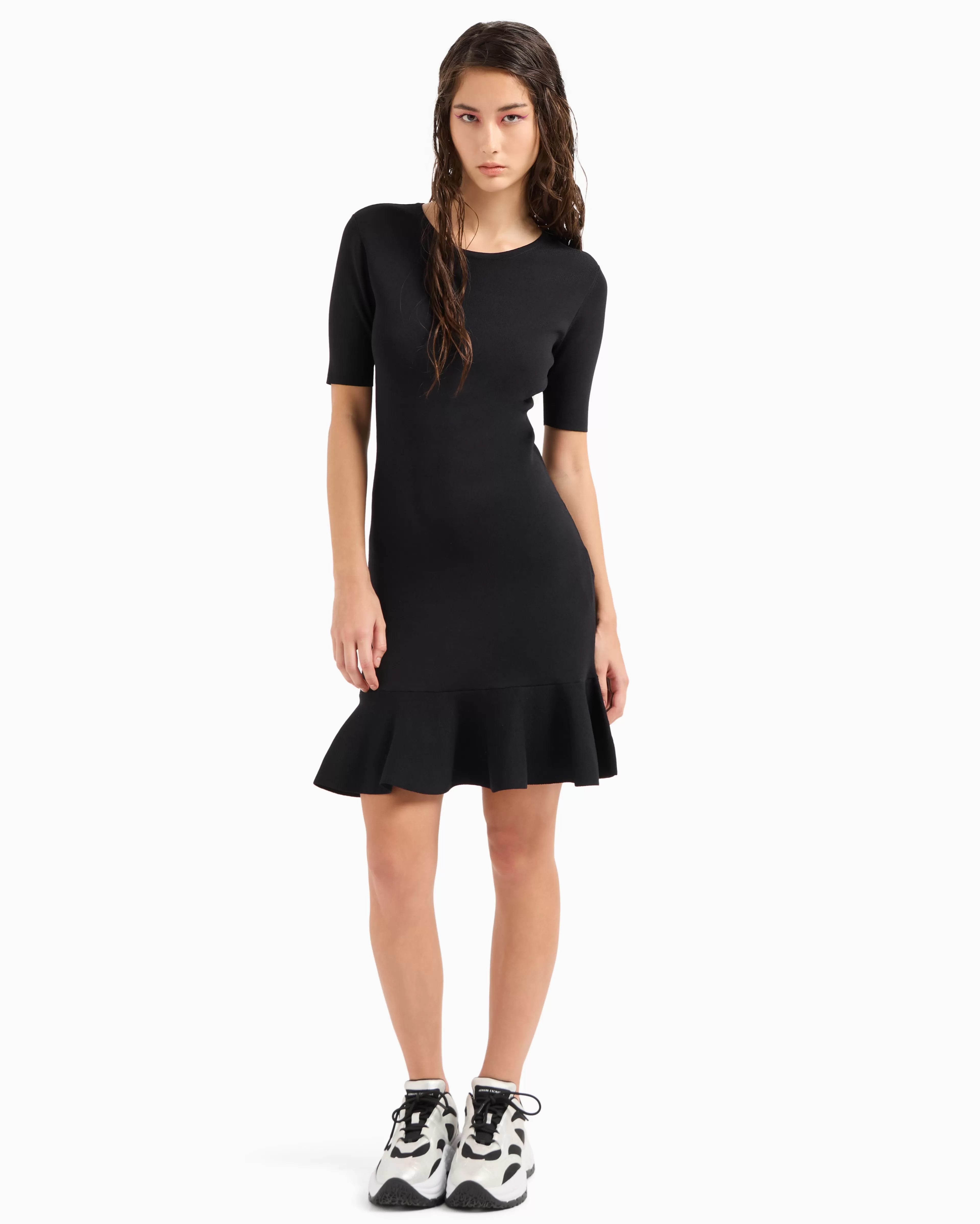 Armani Exchange Midi dress with ruffled skirt and short sleeves* Dresses And Jumpsuits