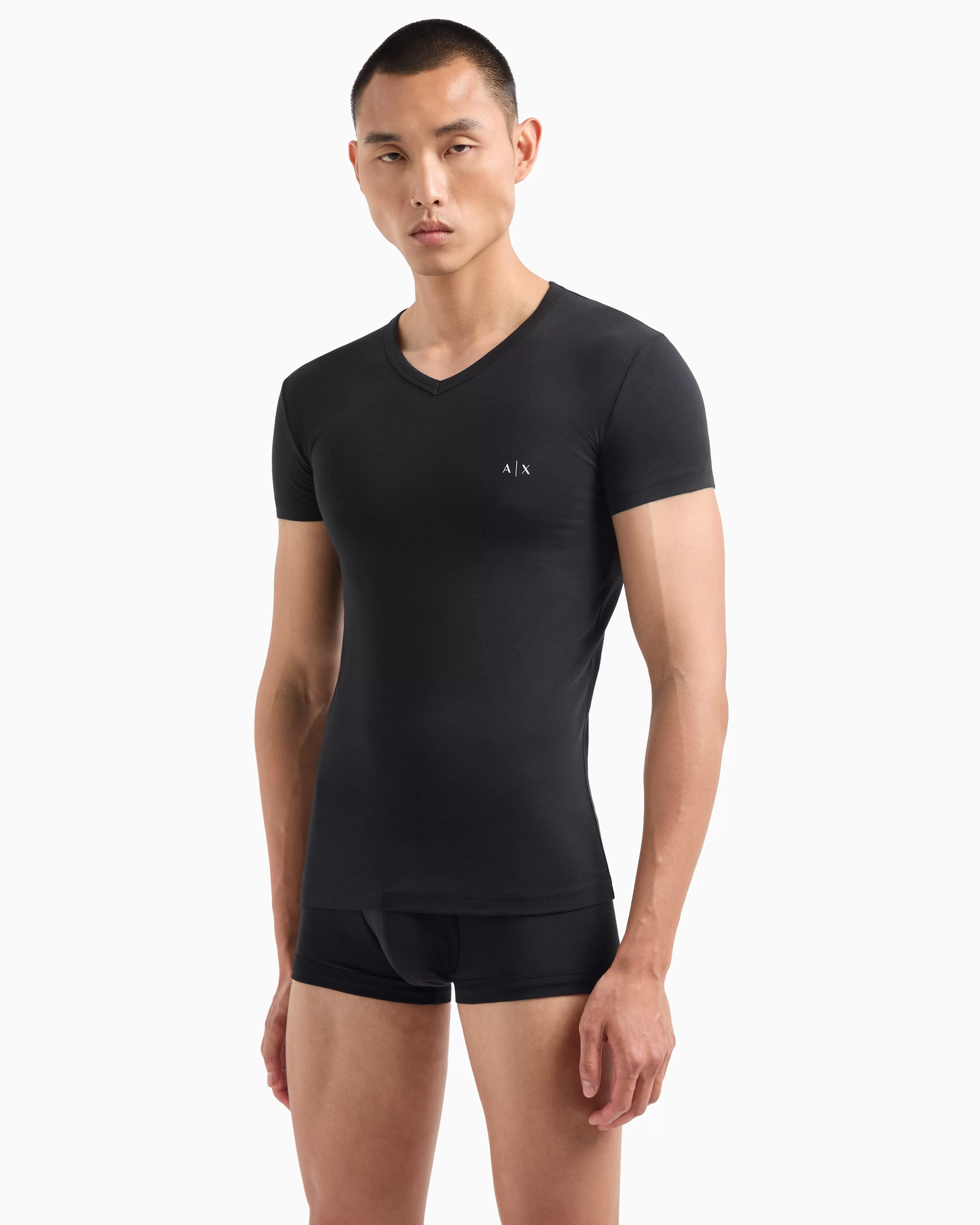 Armani Exchange Pack of 2 jersey t-shirts with V-neck* Essentials | Intimates And Loungewear