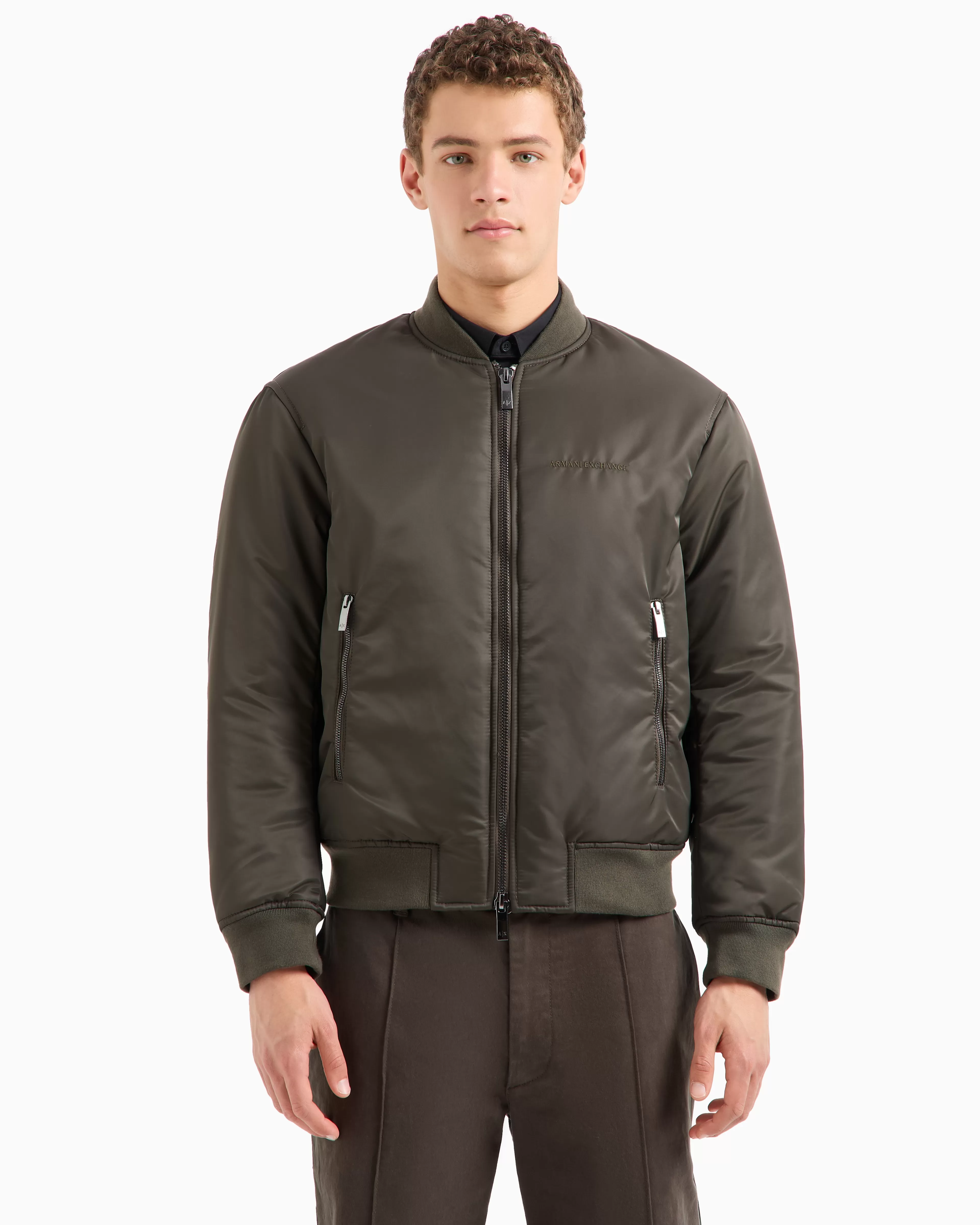 Armani Exchange Padded bomber jacket with eagle print on the back* Outerwear