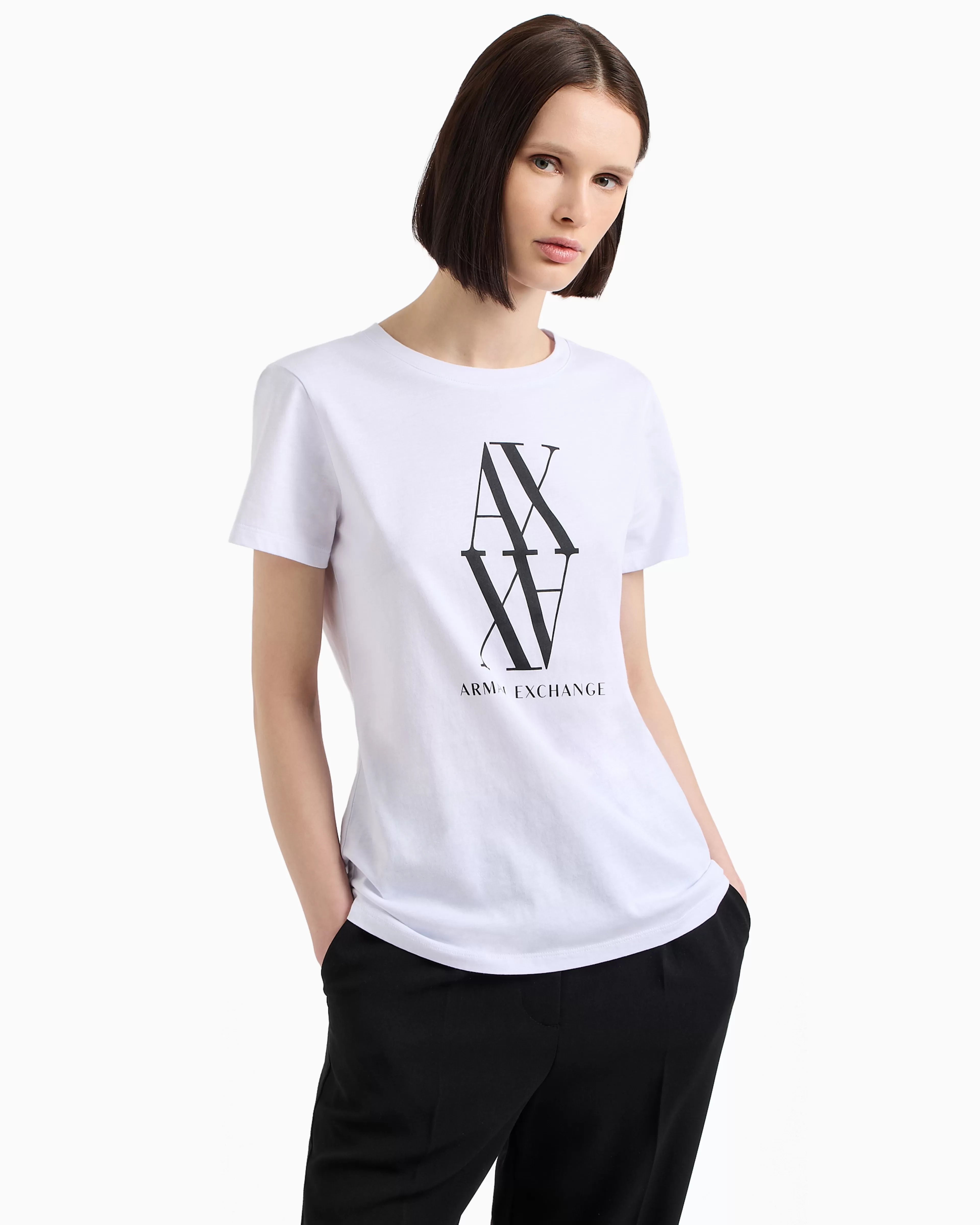 Armani Exchange Regular fit cotton jersey T-shirt with monogram* T-Shirts