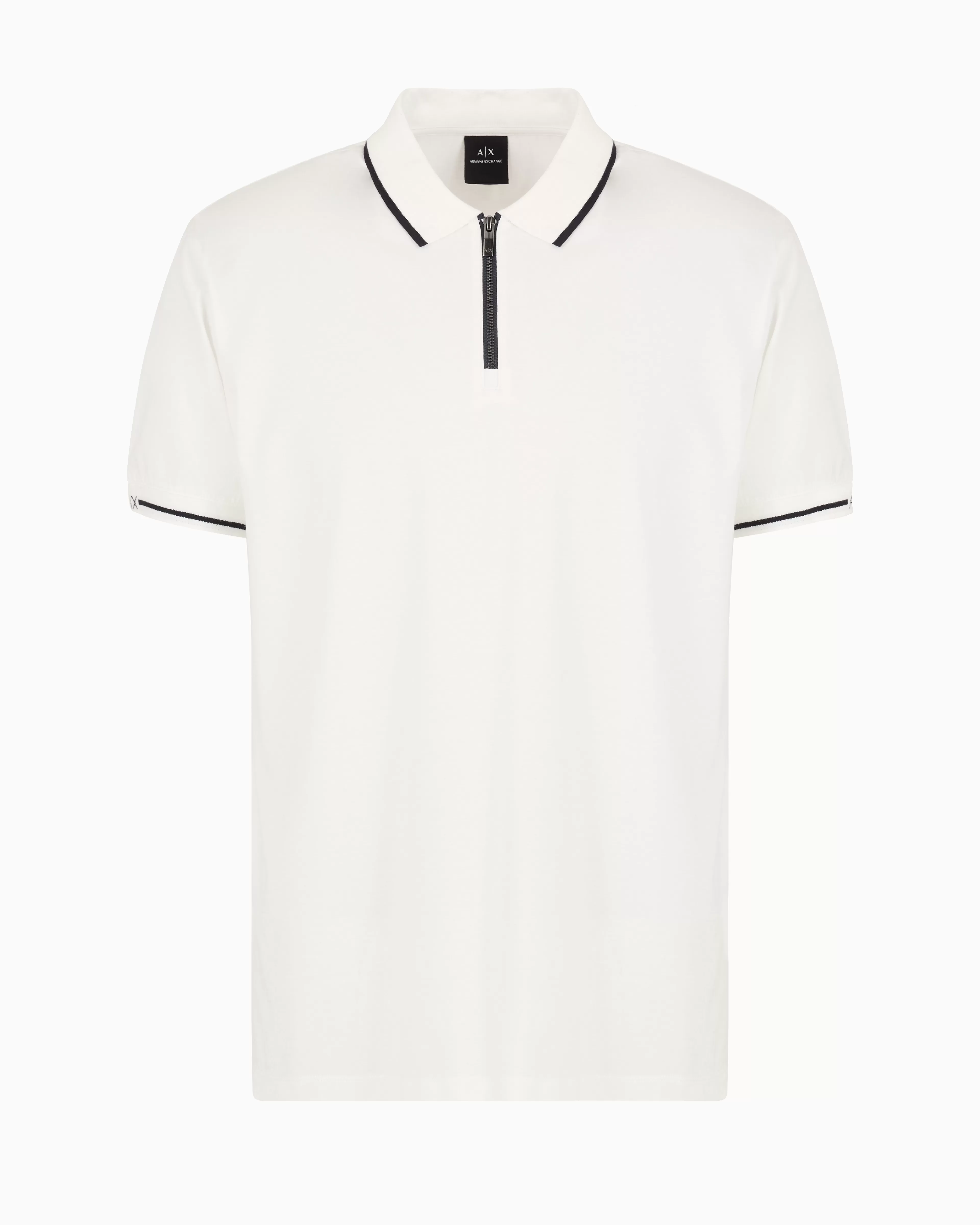 Armani Exchange Regular fit polo shirt with zip and contrasting profiles in ASV cotton* Polo Shirts
