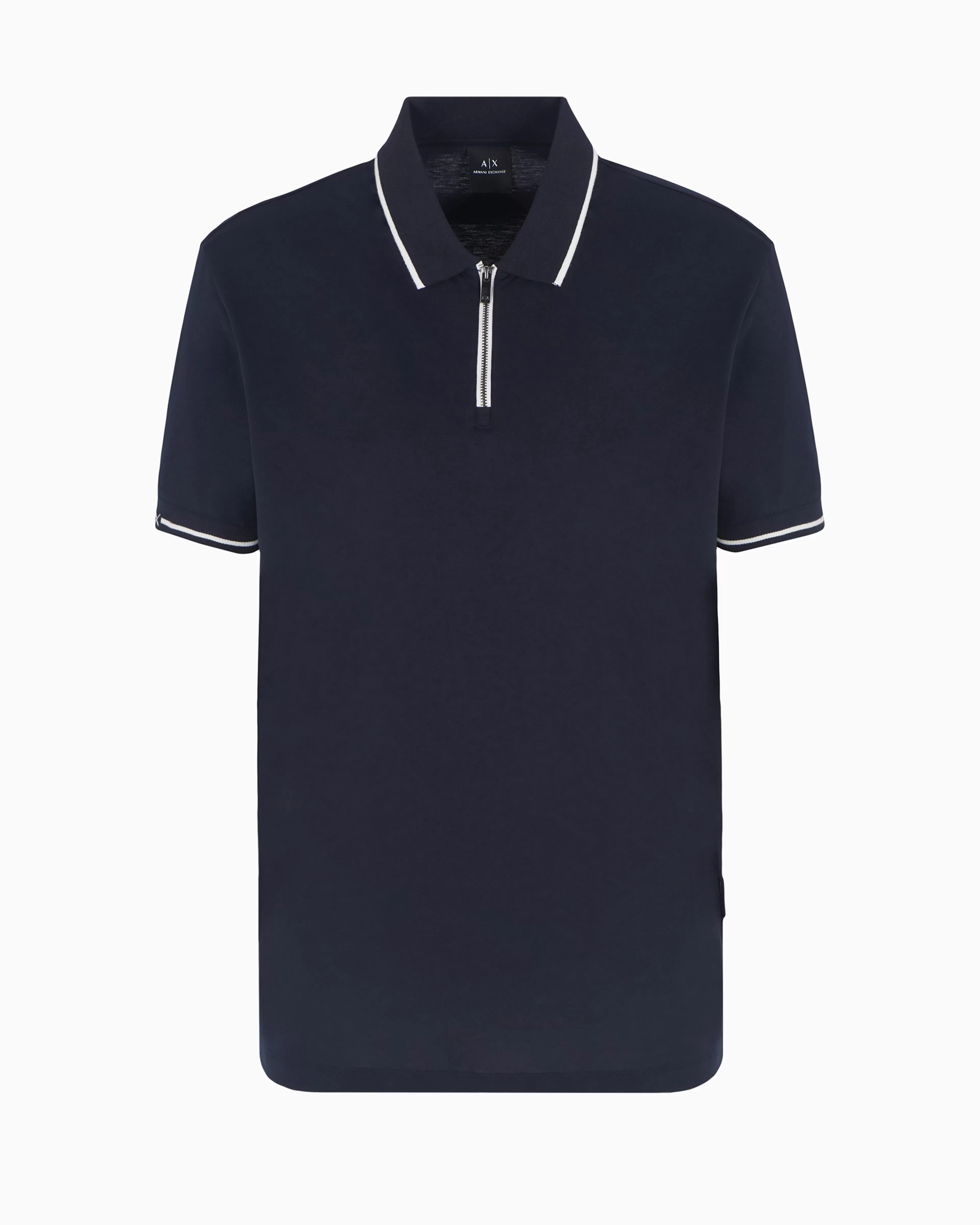 Armani Exchange Regular fit polo shirt with zip and contrasting profiles in ASV cotton* Polo Shirts