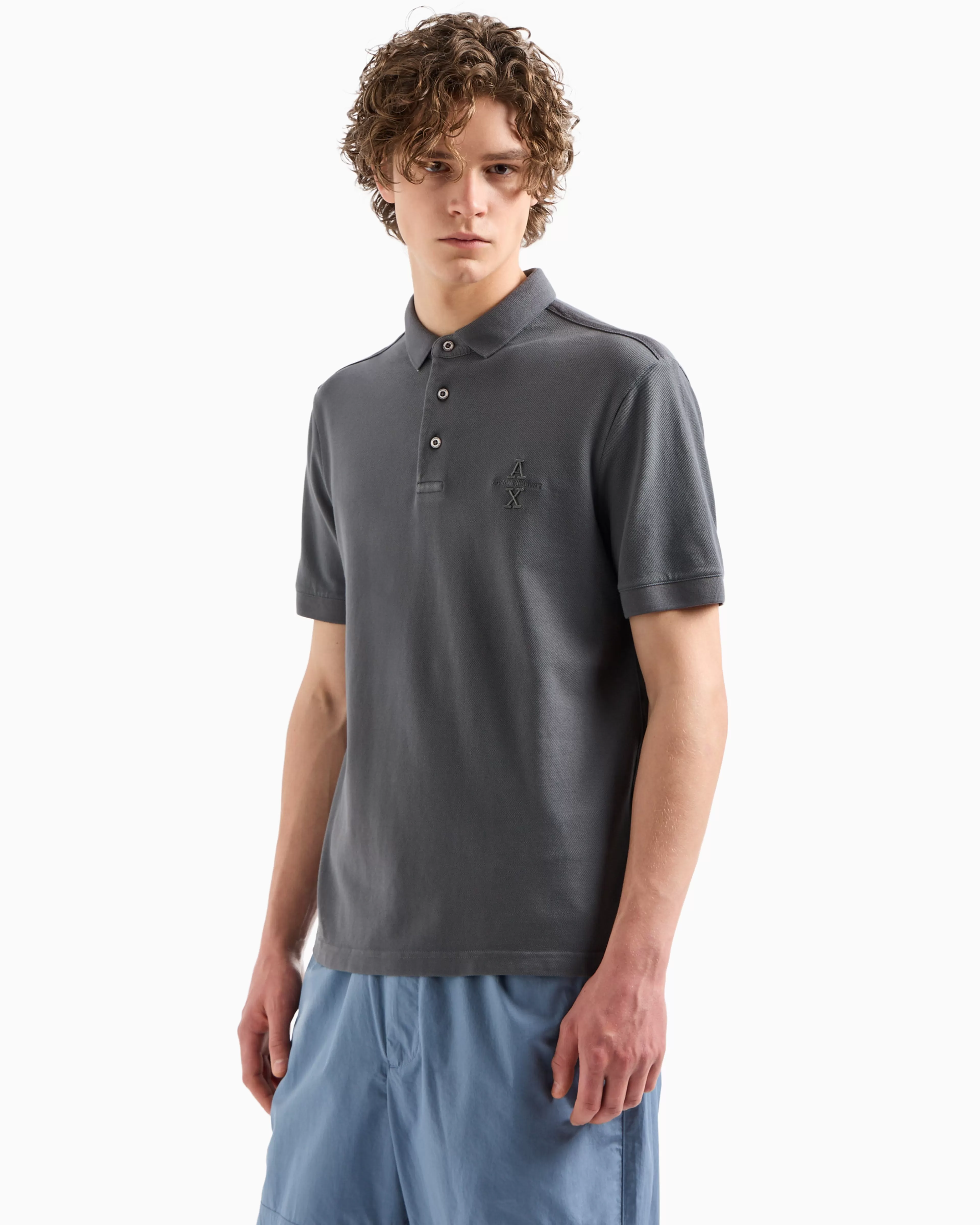Armani Exchange Regular fit short sleeve polo with ASV cotton logo* Polo Shirts
