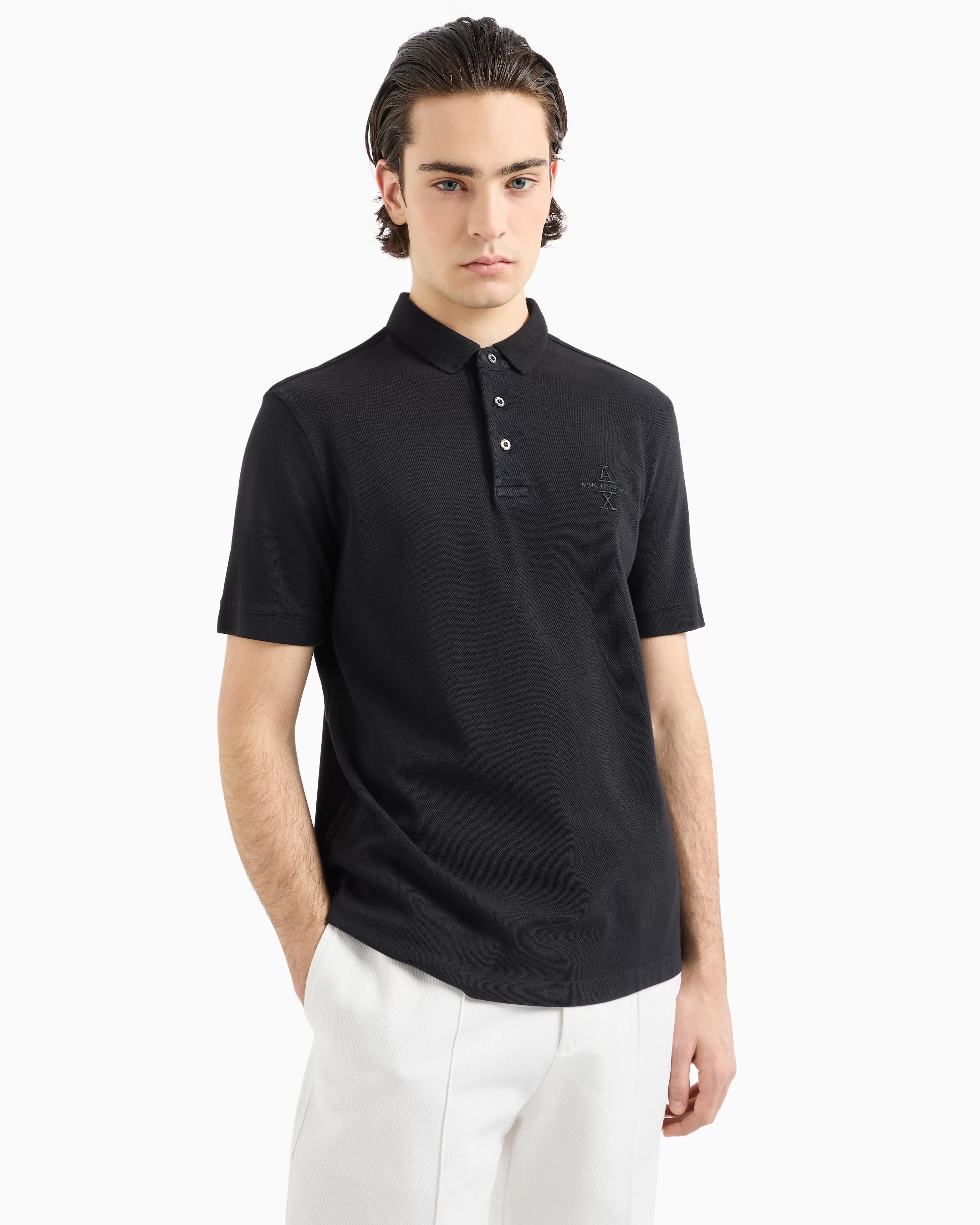 Armani Exchange Regular fit short sleeve polo with ASV cotton logo* Polo Shirts