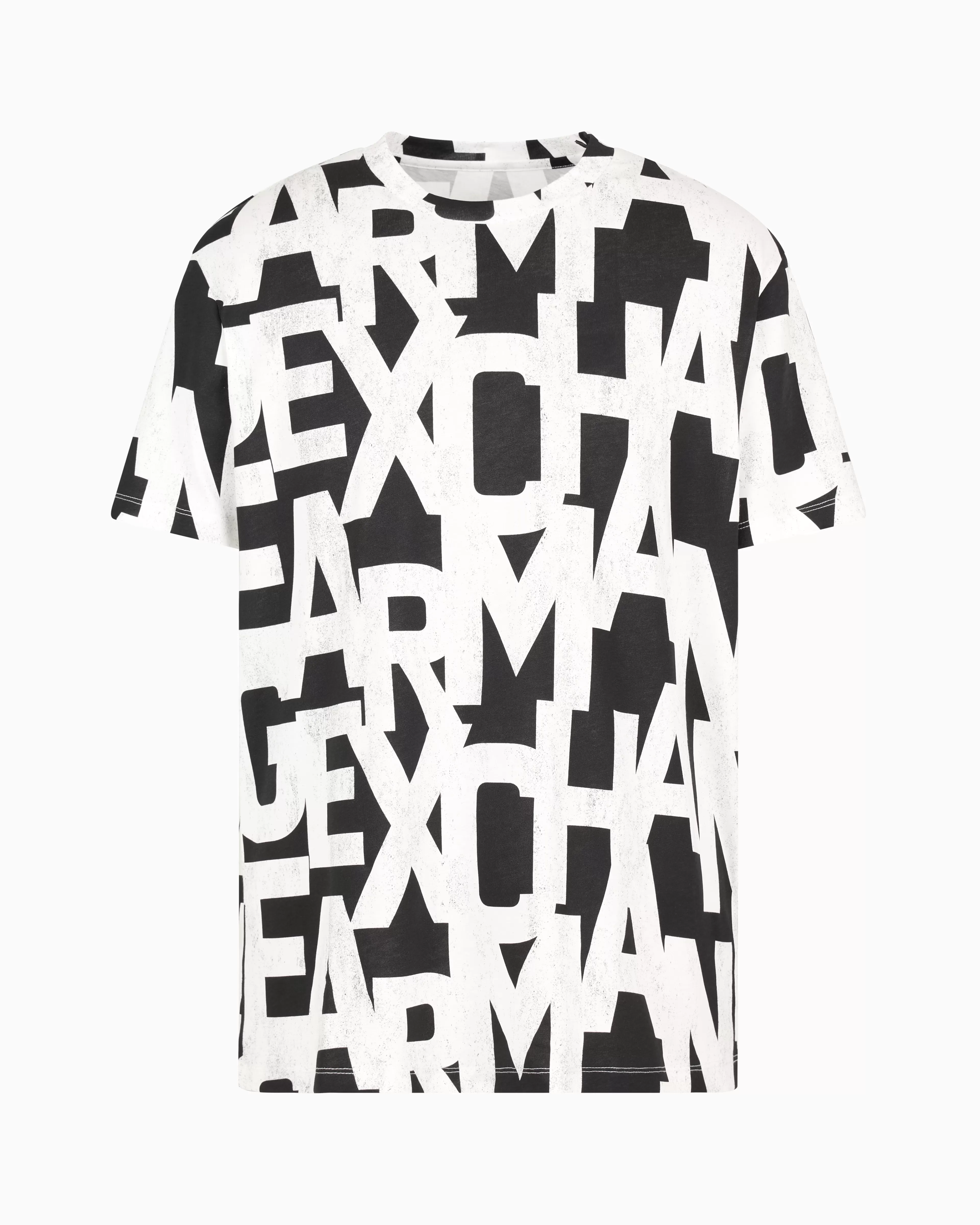 Armani Exchange Regular fit T-shirt with maxi allover logo in heavy cotton* T-Shirts