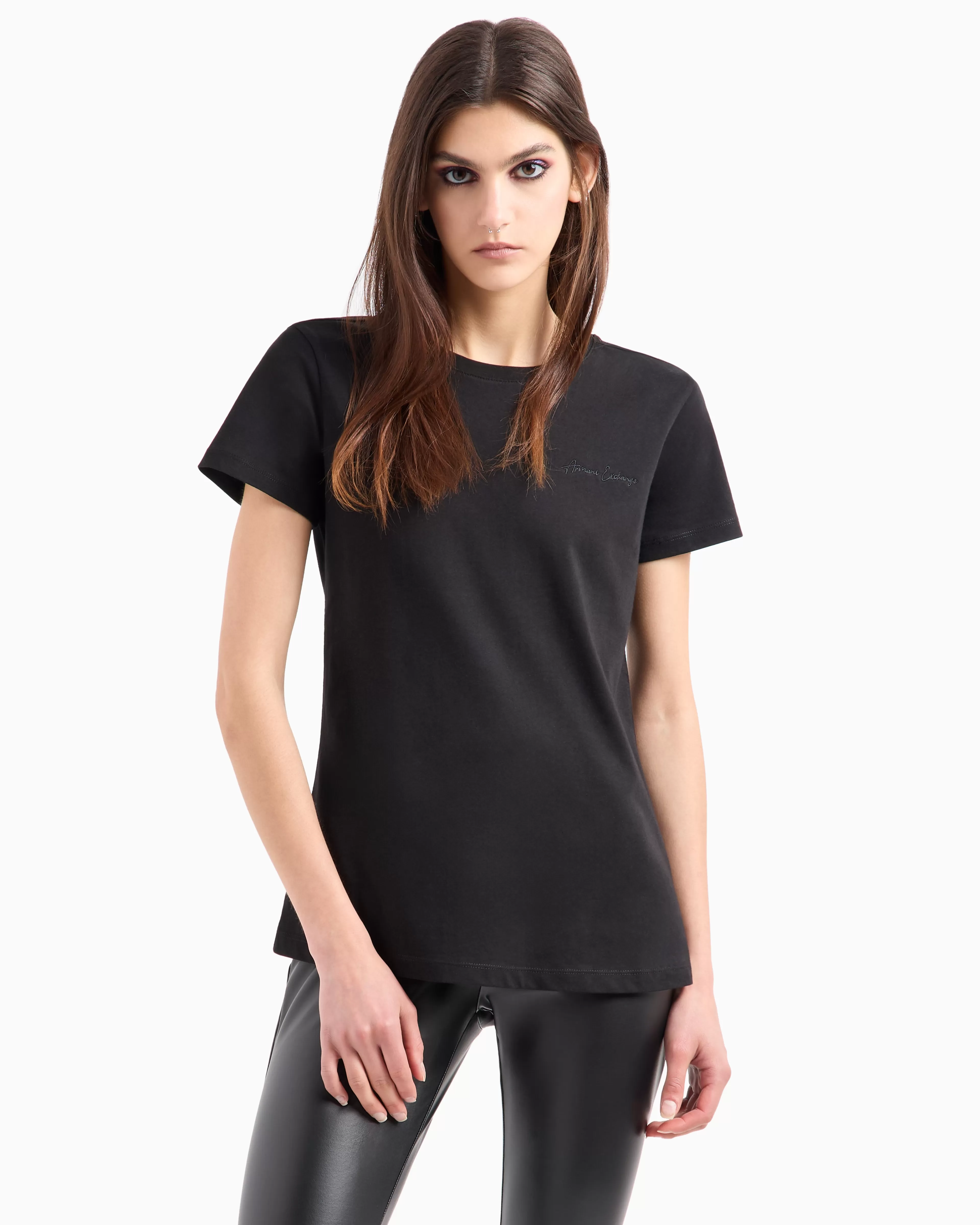Armani Exchange Regular fit T-shirt with mini signature print in ASV cotton* T-Shirts