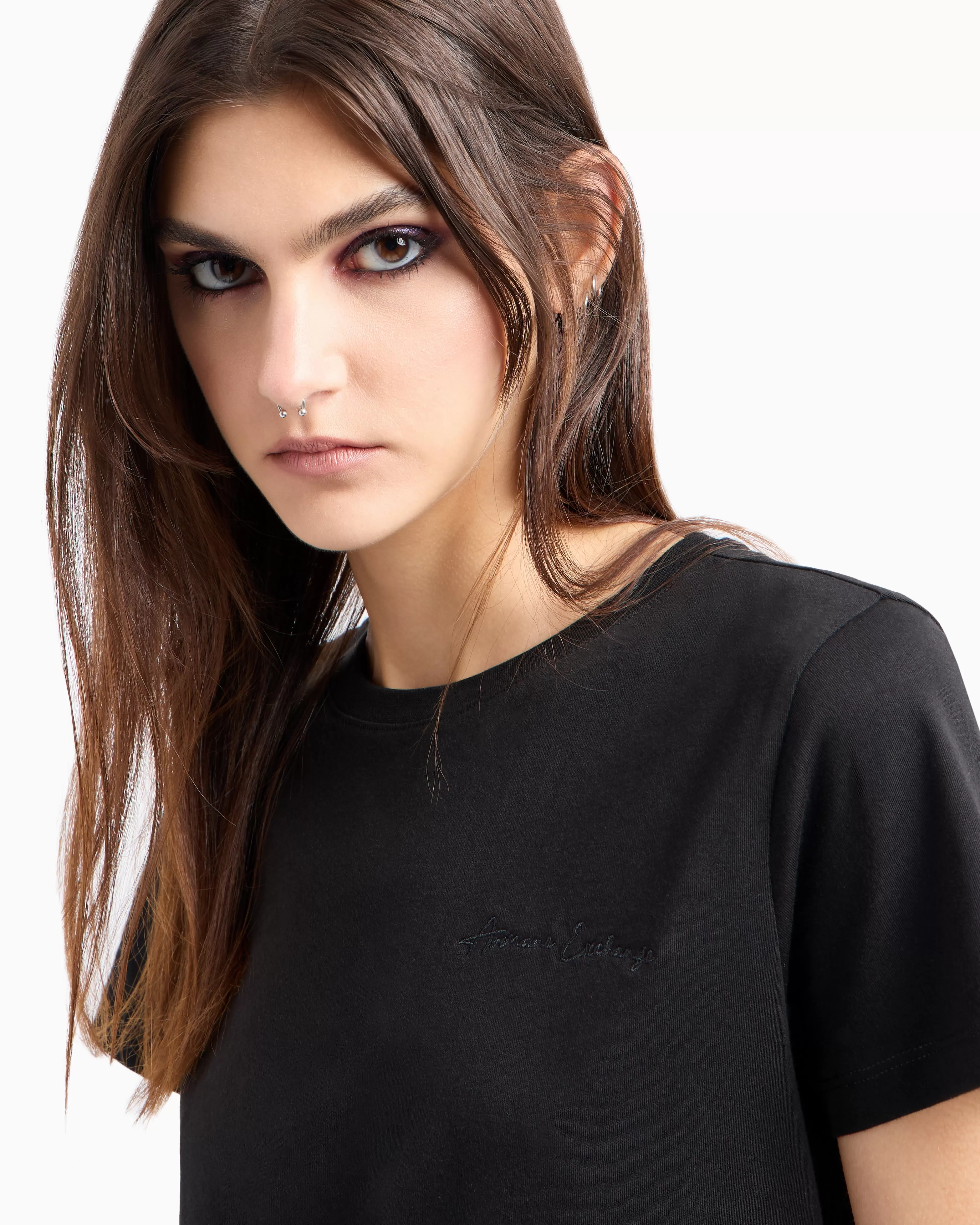 Armani Exchange Regular fit T-shirt with mini signature print in ASV cotton* T-Shirts