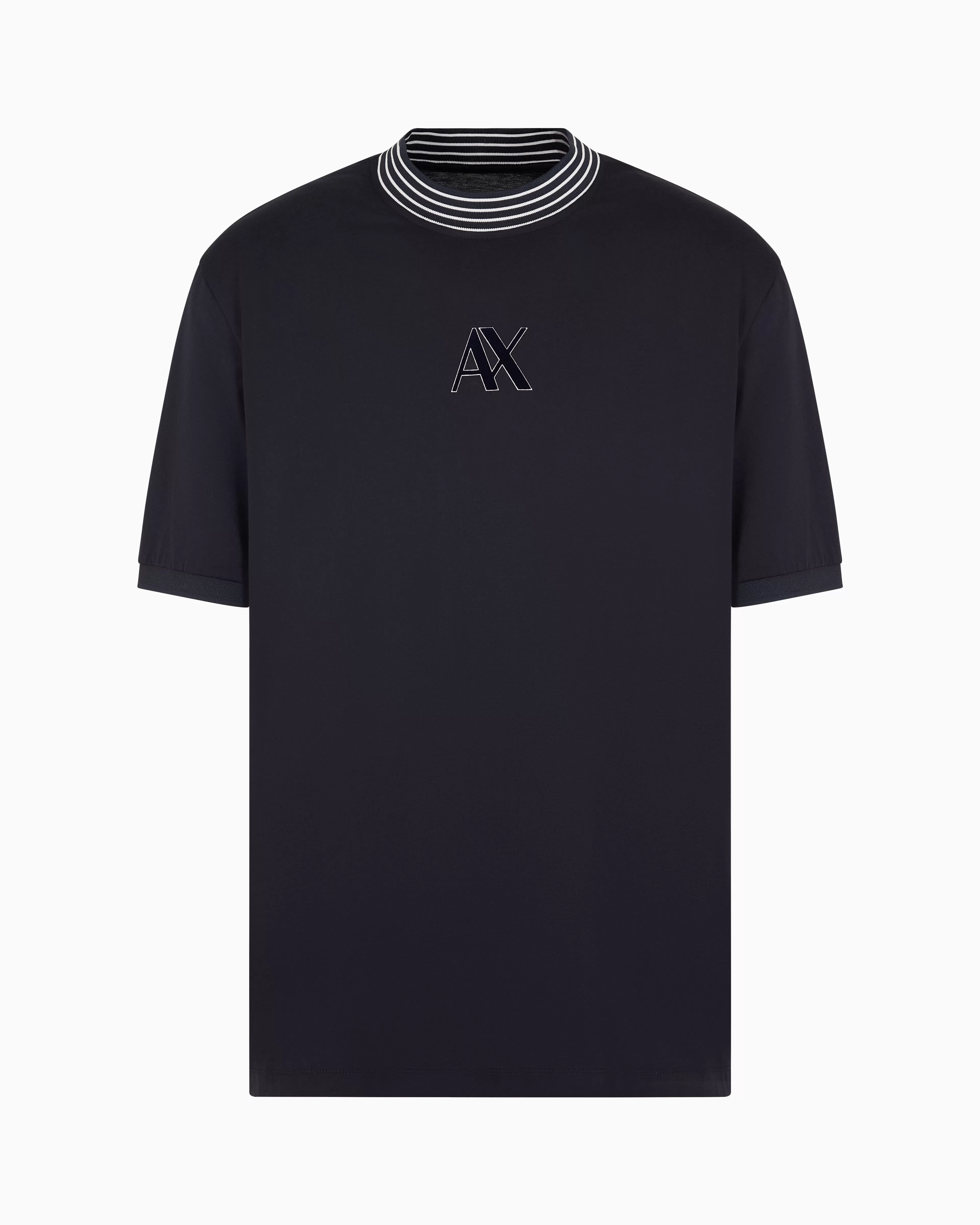 Armani Exchange Regular fit T-shirt with striped crew neck in ASV mercerised cotton* T-Shirts