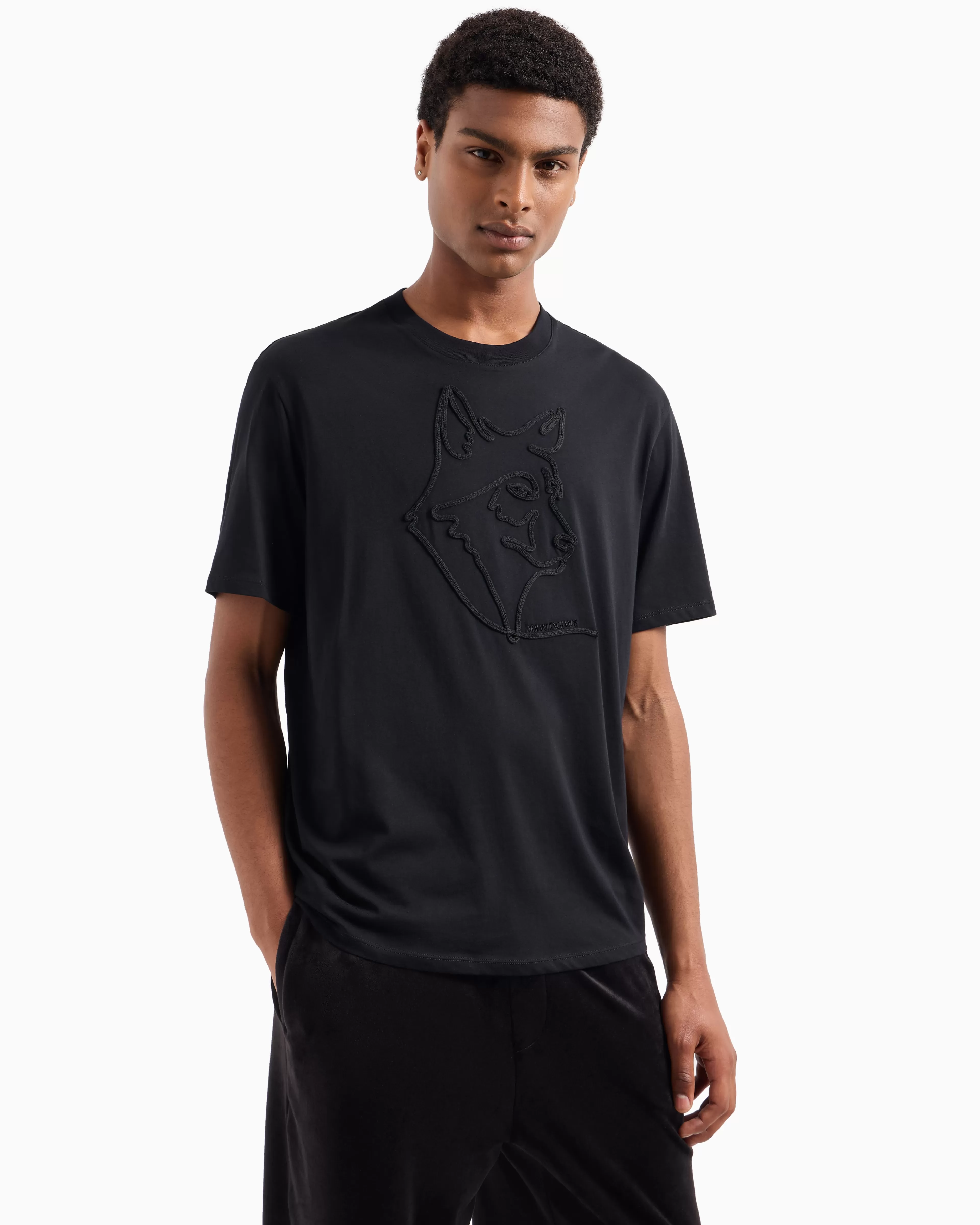 Armani Exchange Regular fit T-shirt with tone-on-tone embroidery in ASV organic cotton* T-Shirts