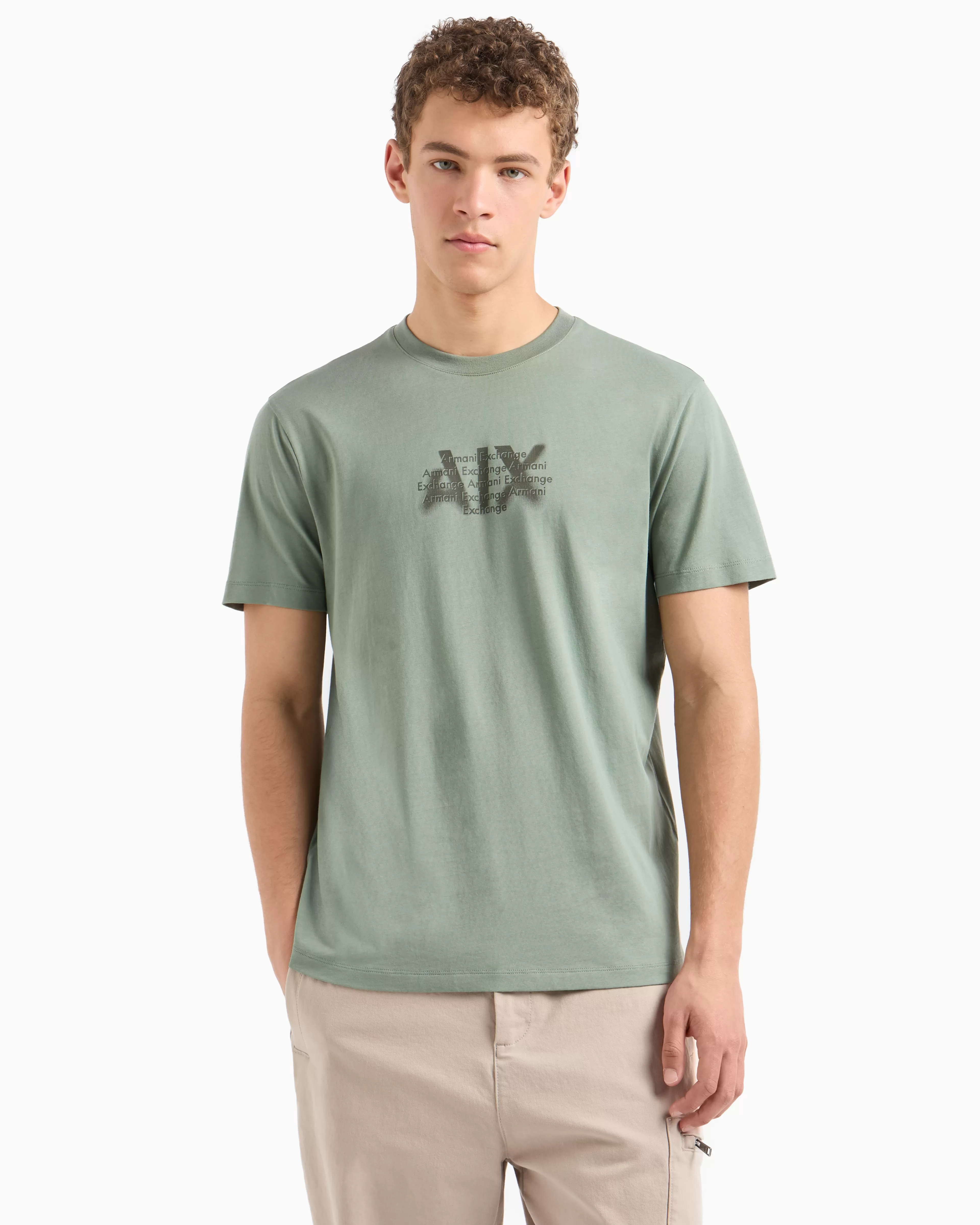 Armani Exchange Regular fit T-shirt with urban military logo in ASV cotton* T-Shirts