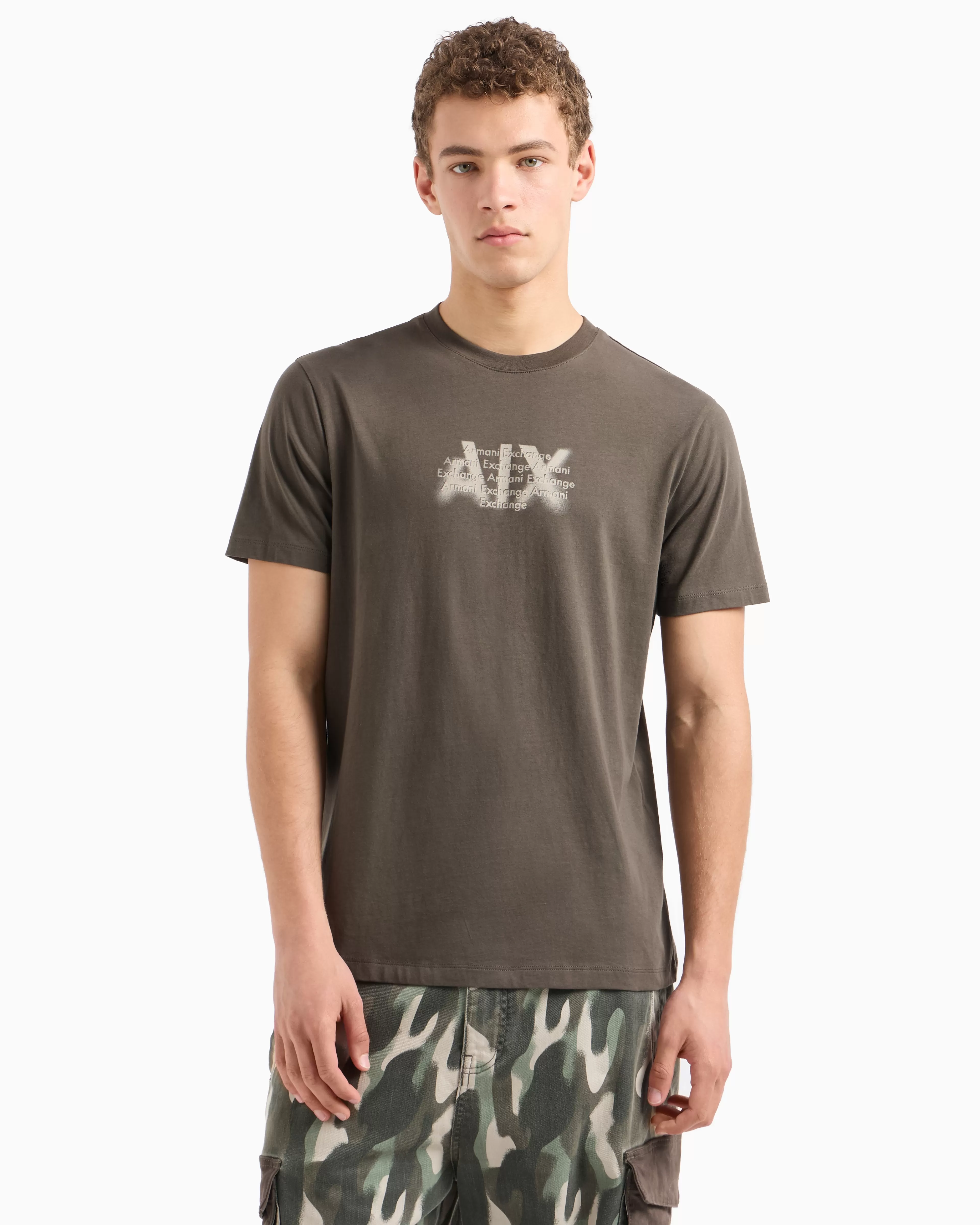 Armani Exchange Regular fit T-shirt with urban military logo in ASV cotton* T-Shirts