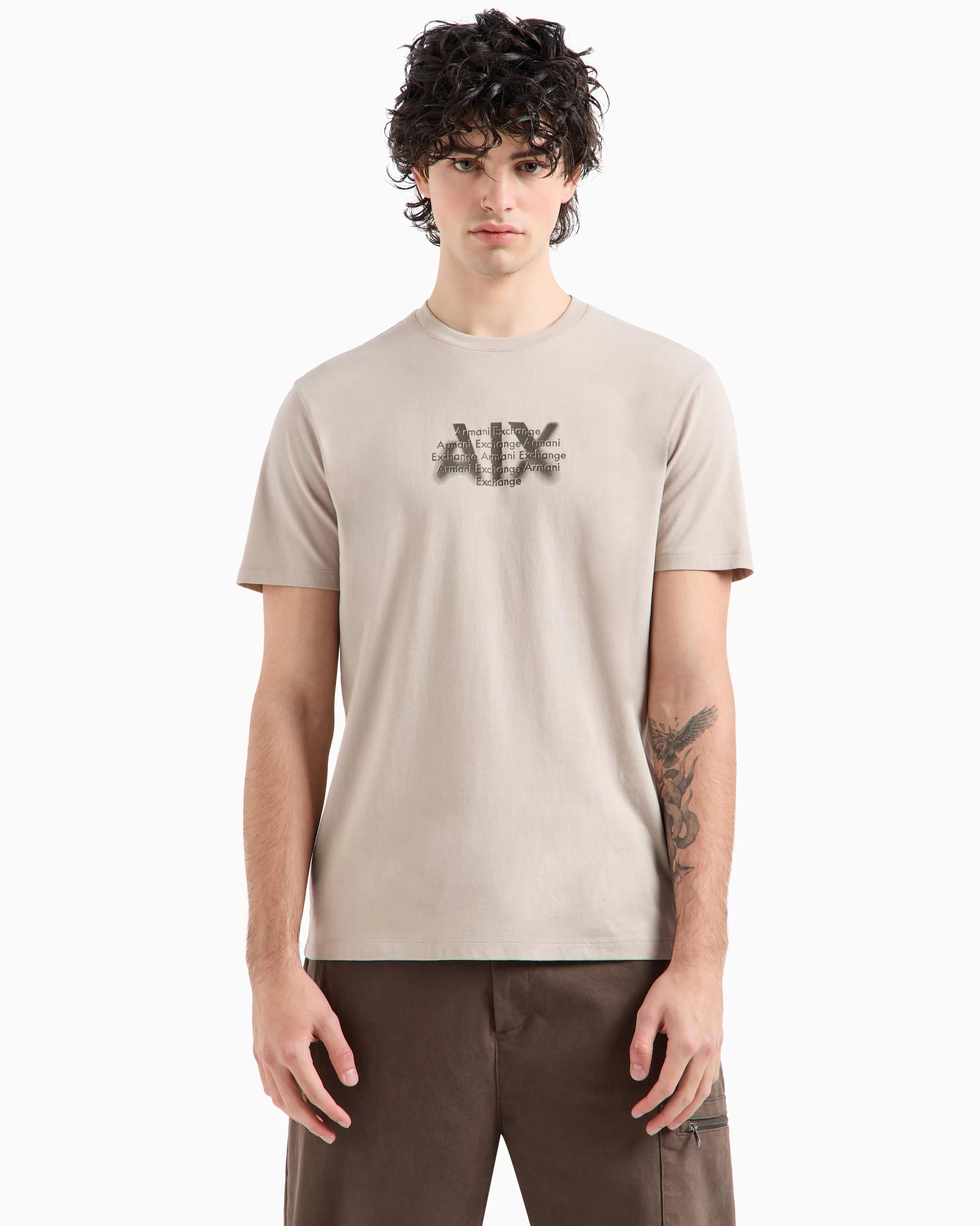 Armani Exchange Regular fit T-shirt with urban military logo in ASV cotton* T-Shirts