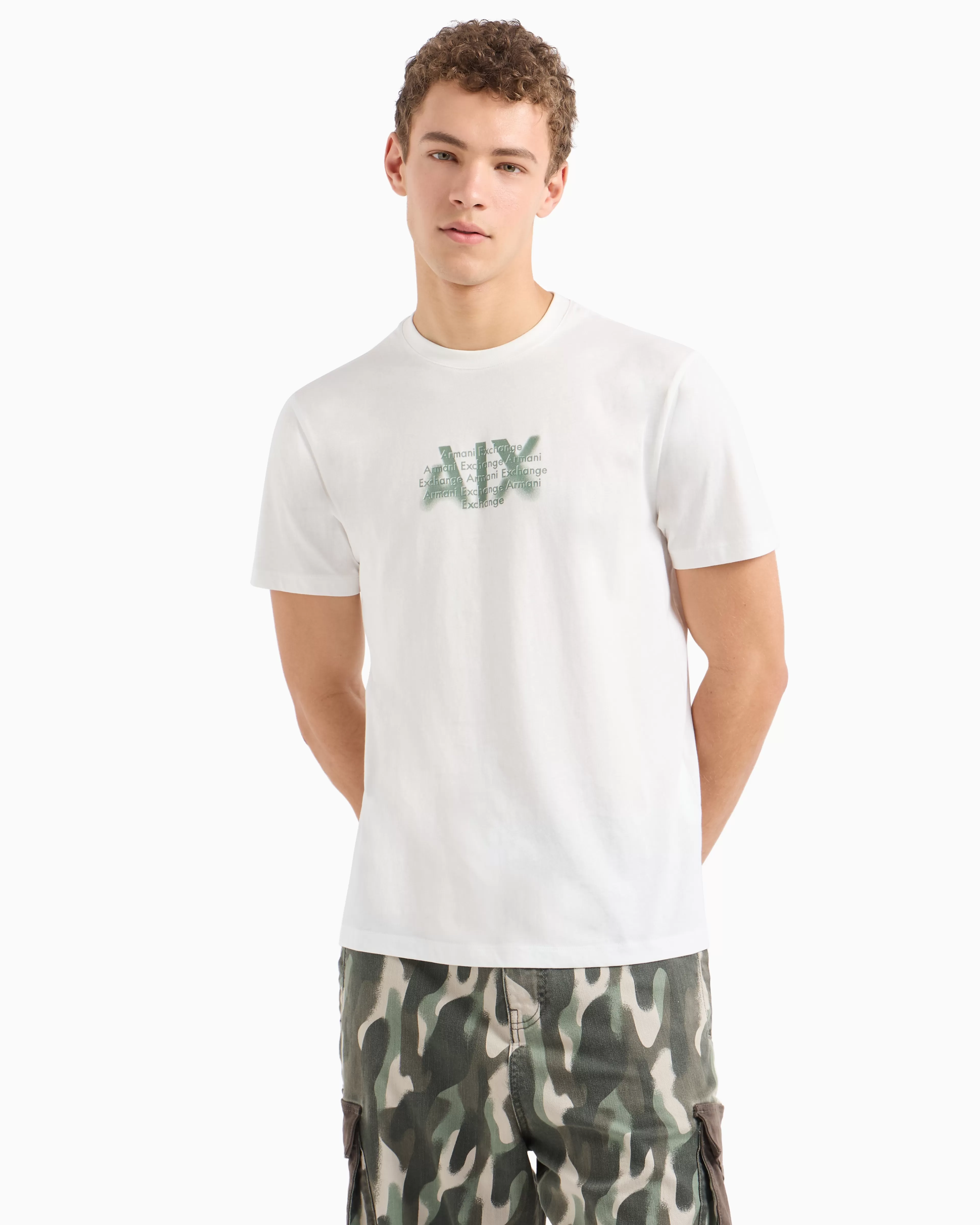 Armani Exchange Regular fit T-shirt with urban military logo in ASV cotton* T-Shirts