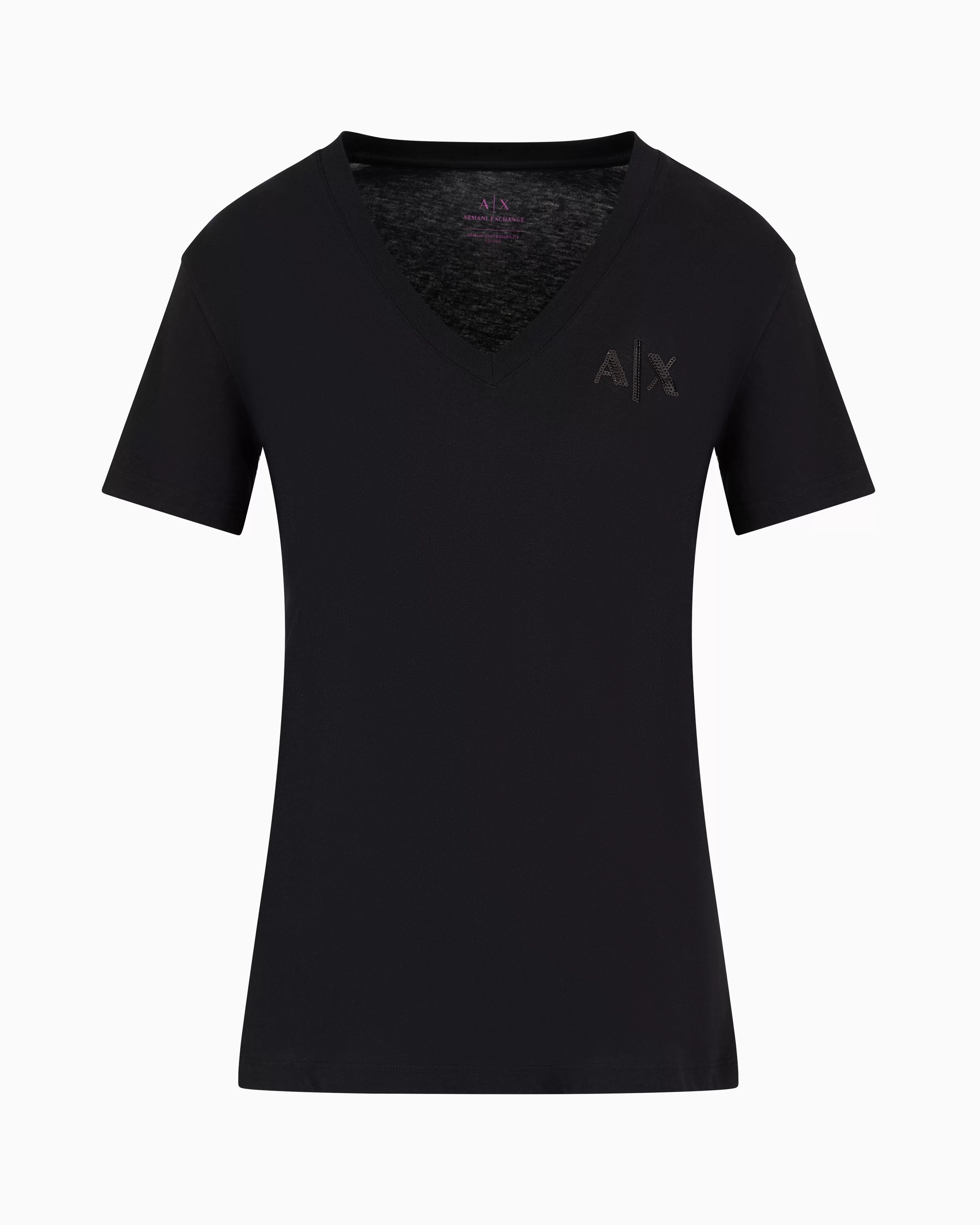 Armani Exchange Regular fit V-neck T-shirt in ASV fabric* T-Shirts